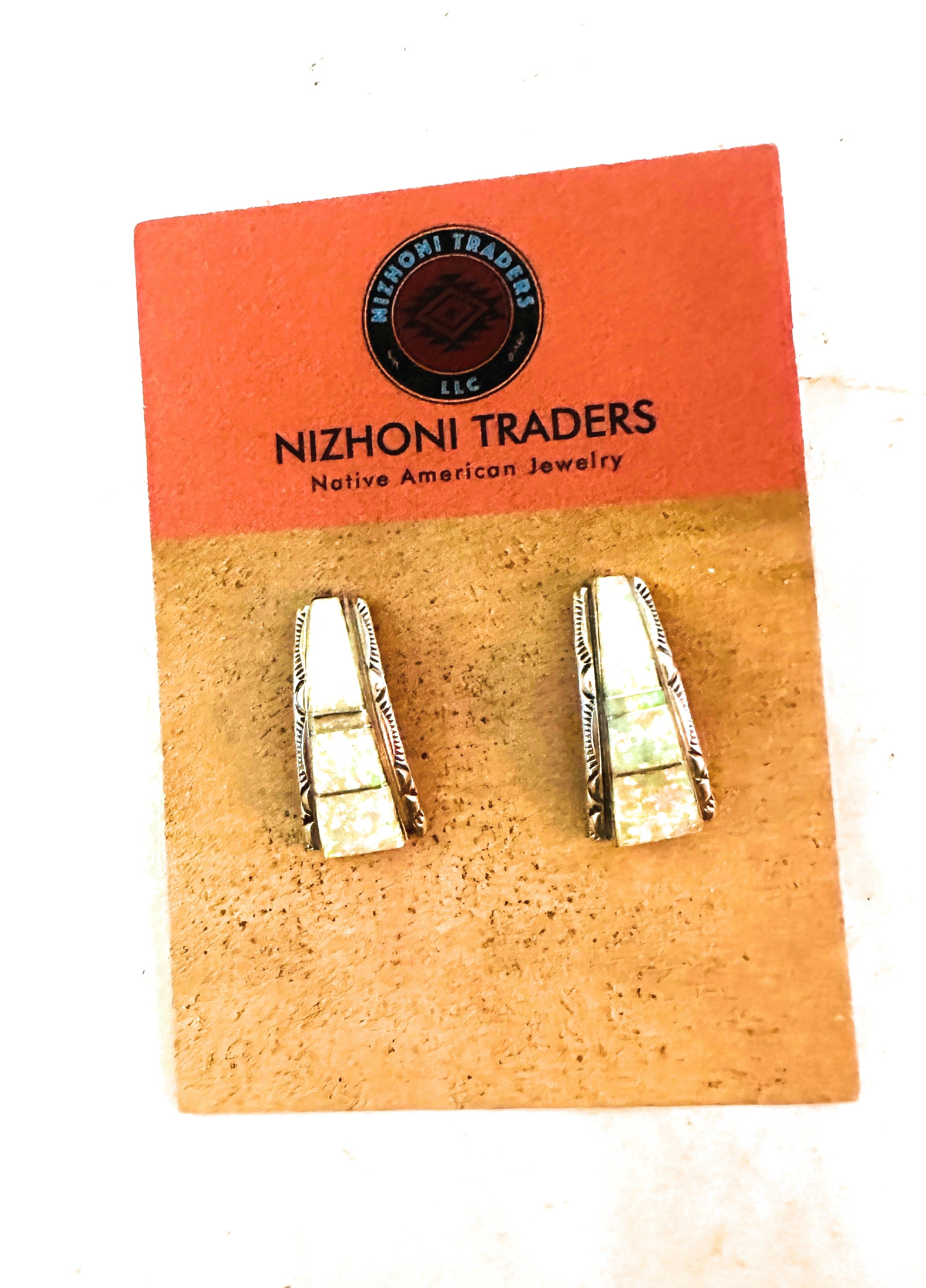 Navajo Opal & Sterling Silver Inlay Earrings