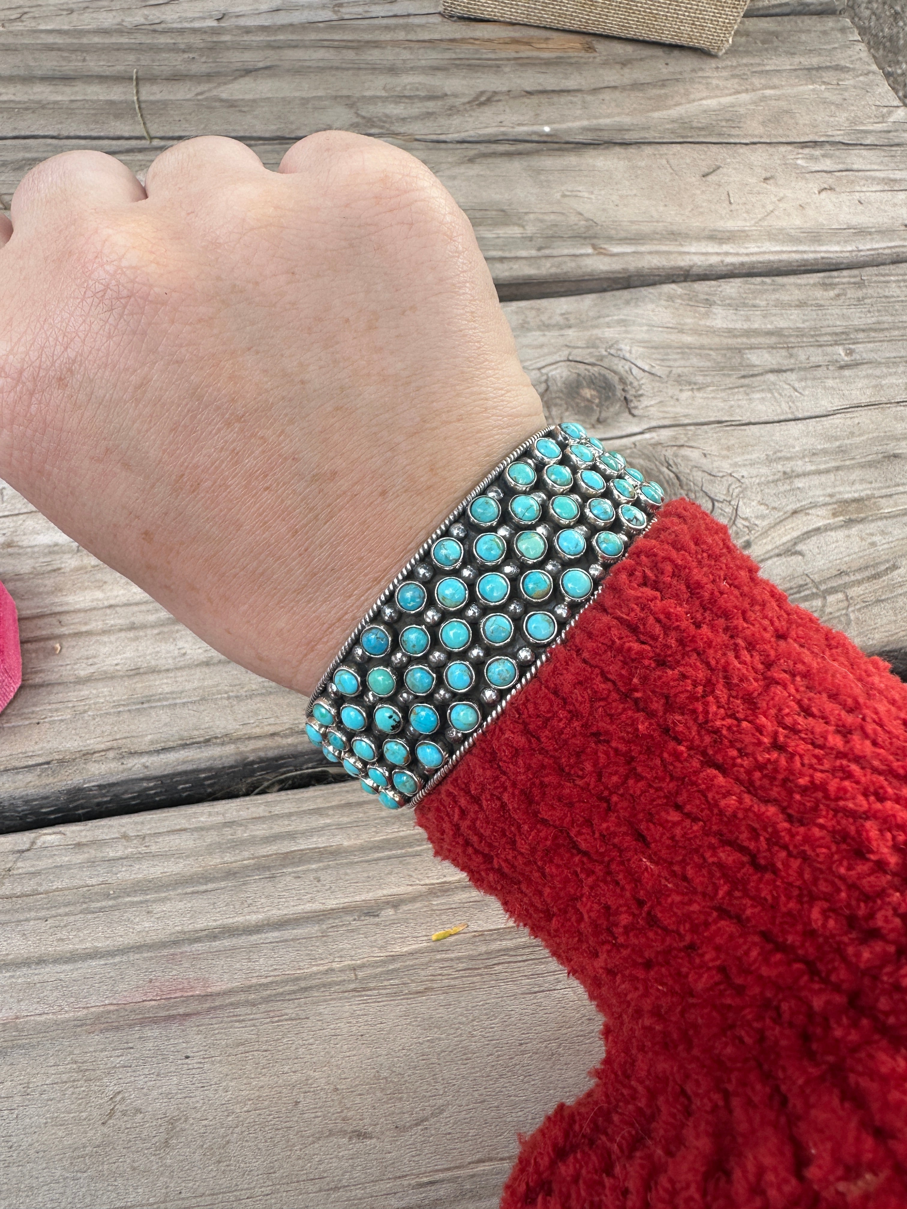 Handmade Sterling Silver & Turquoise Cuff Bracelet