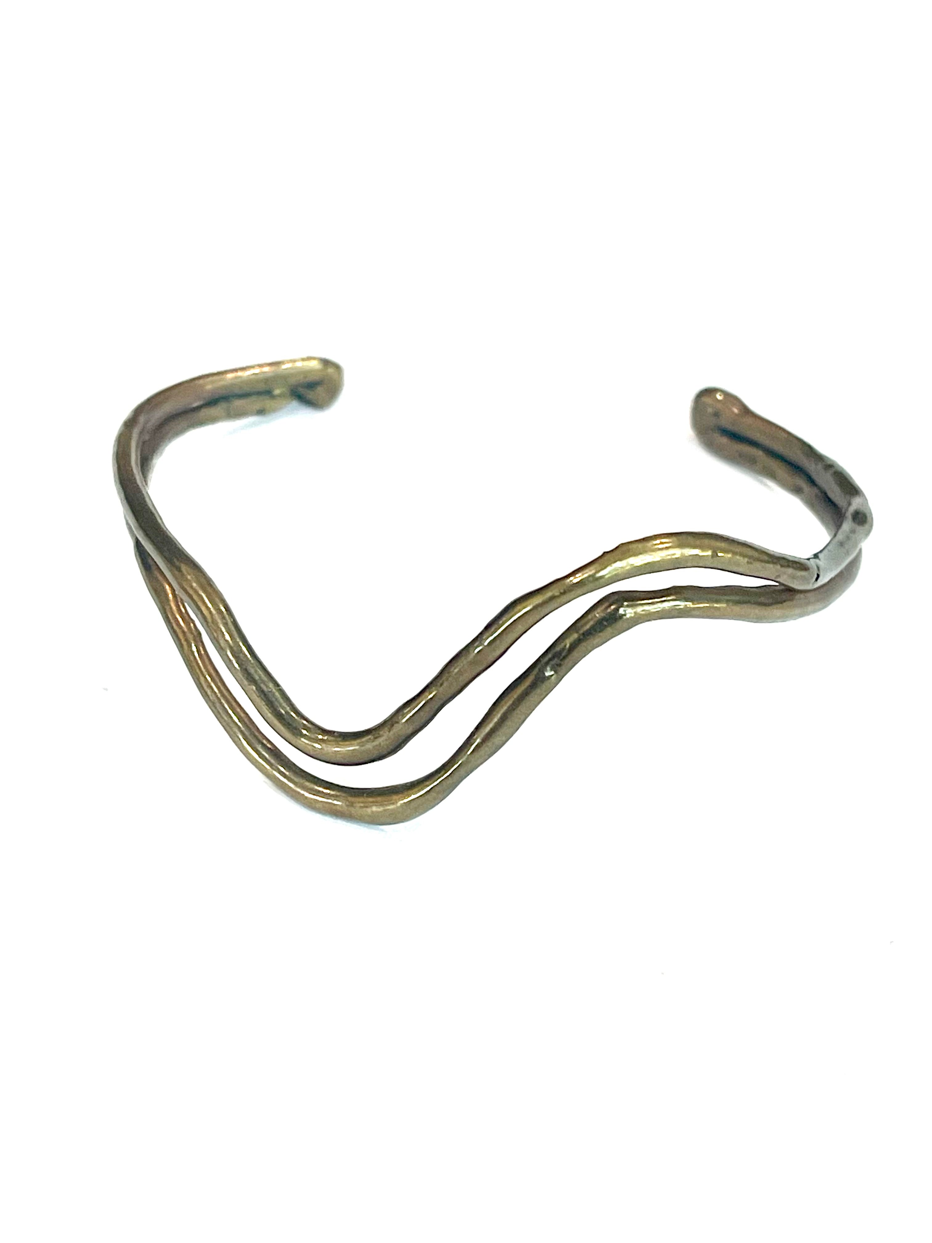 Vintage Handmade Copper Wave Cuff
