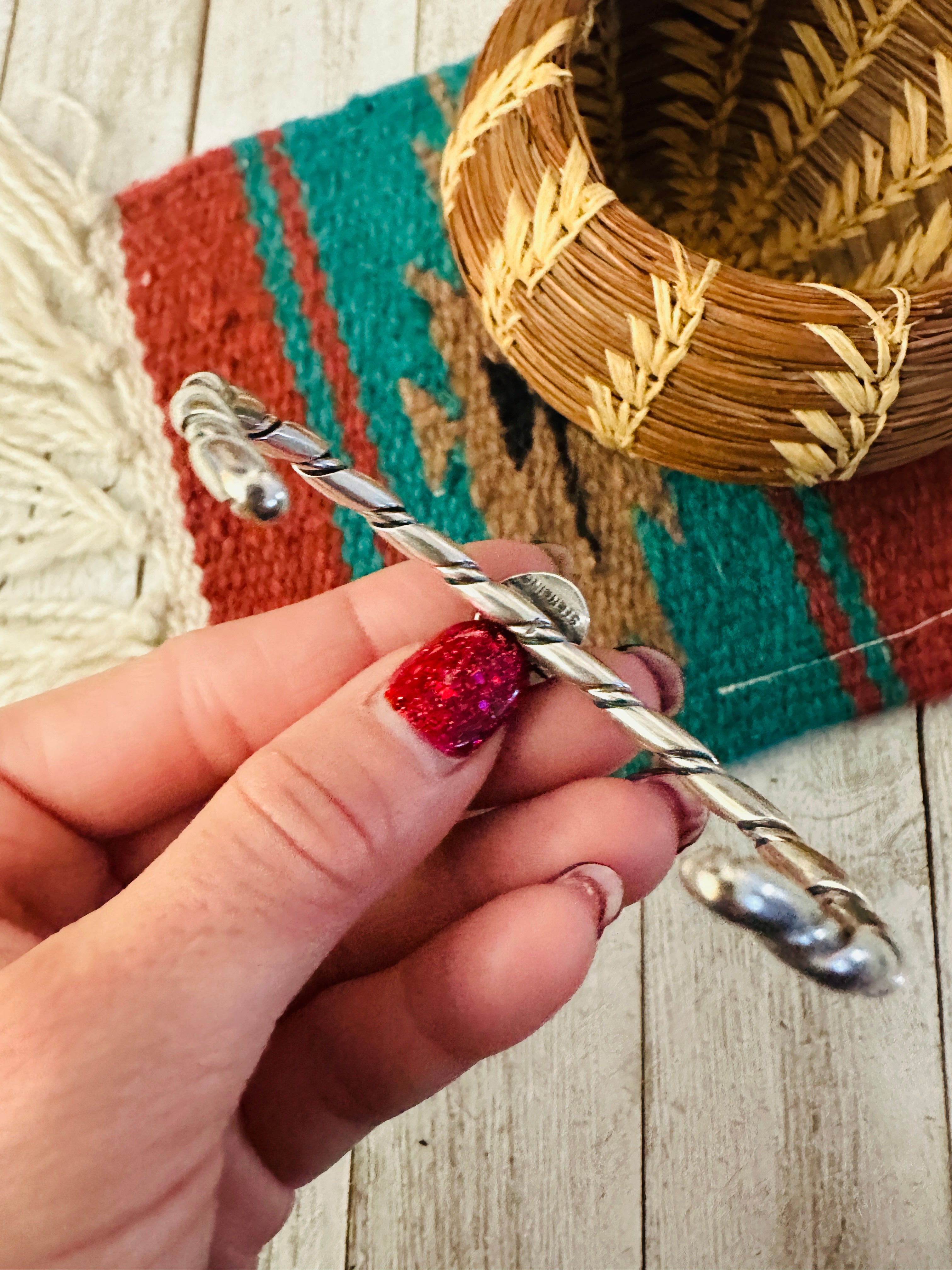 Navajo Sterling Silver & Spice Cuff Bracelet