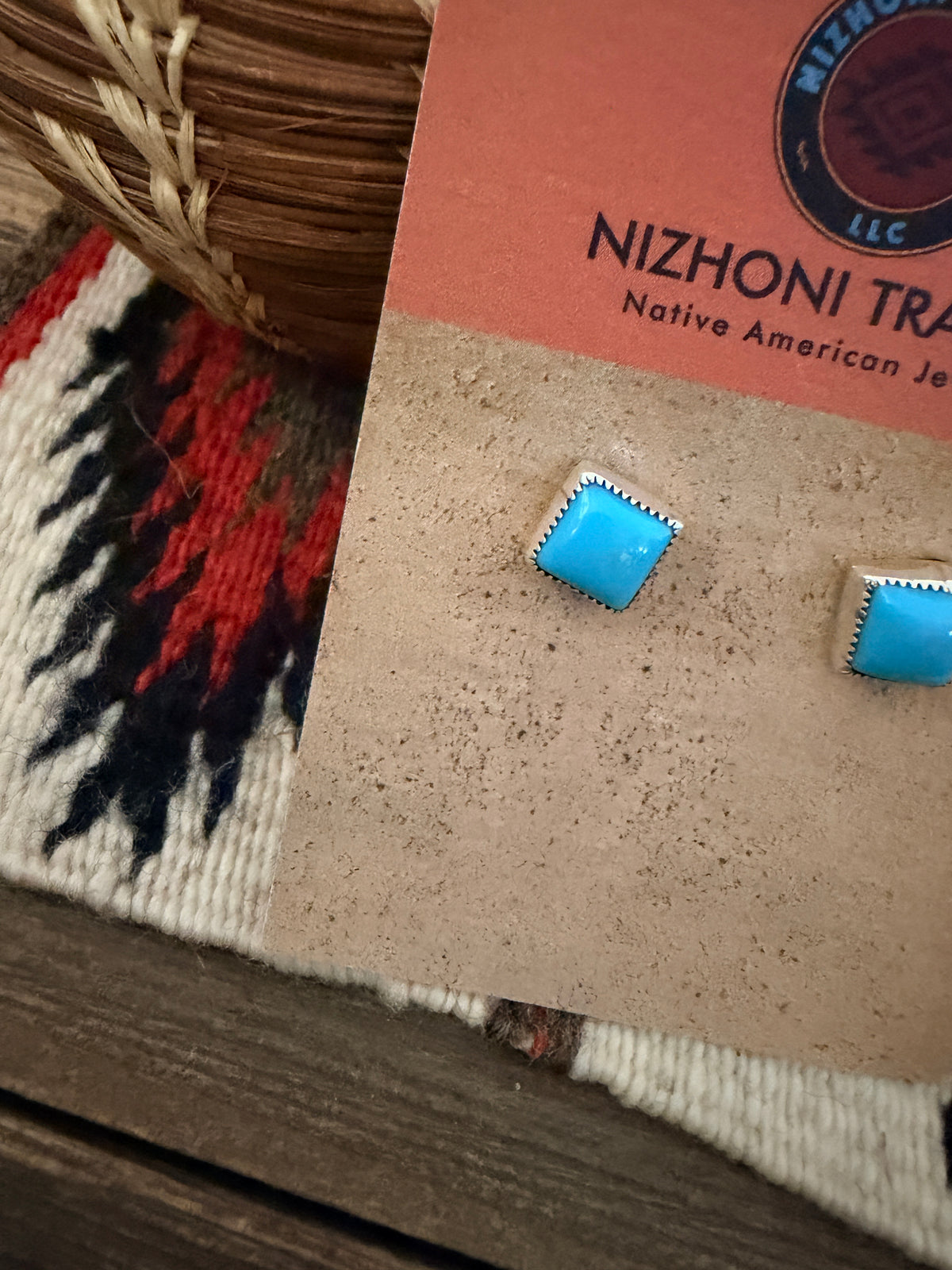 Handcrafted Sterling Silver & Turquoise Stud Earrings