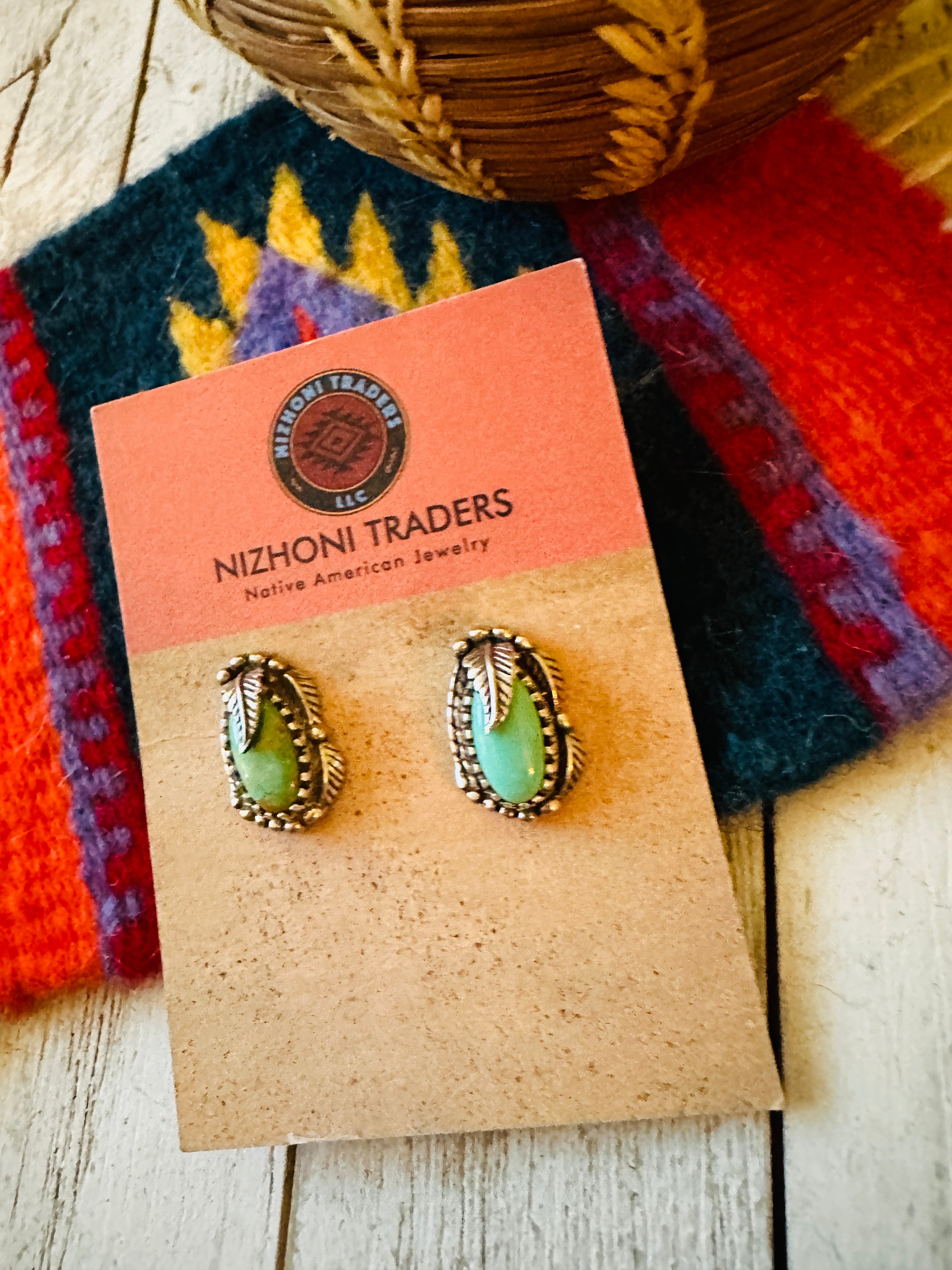 Navajo Turquoise and Sterling Silver Stud Earrings