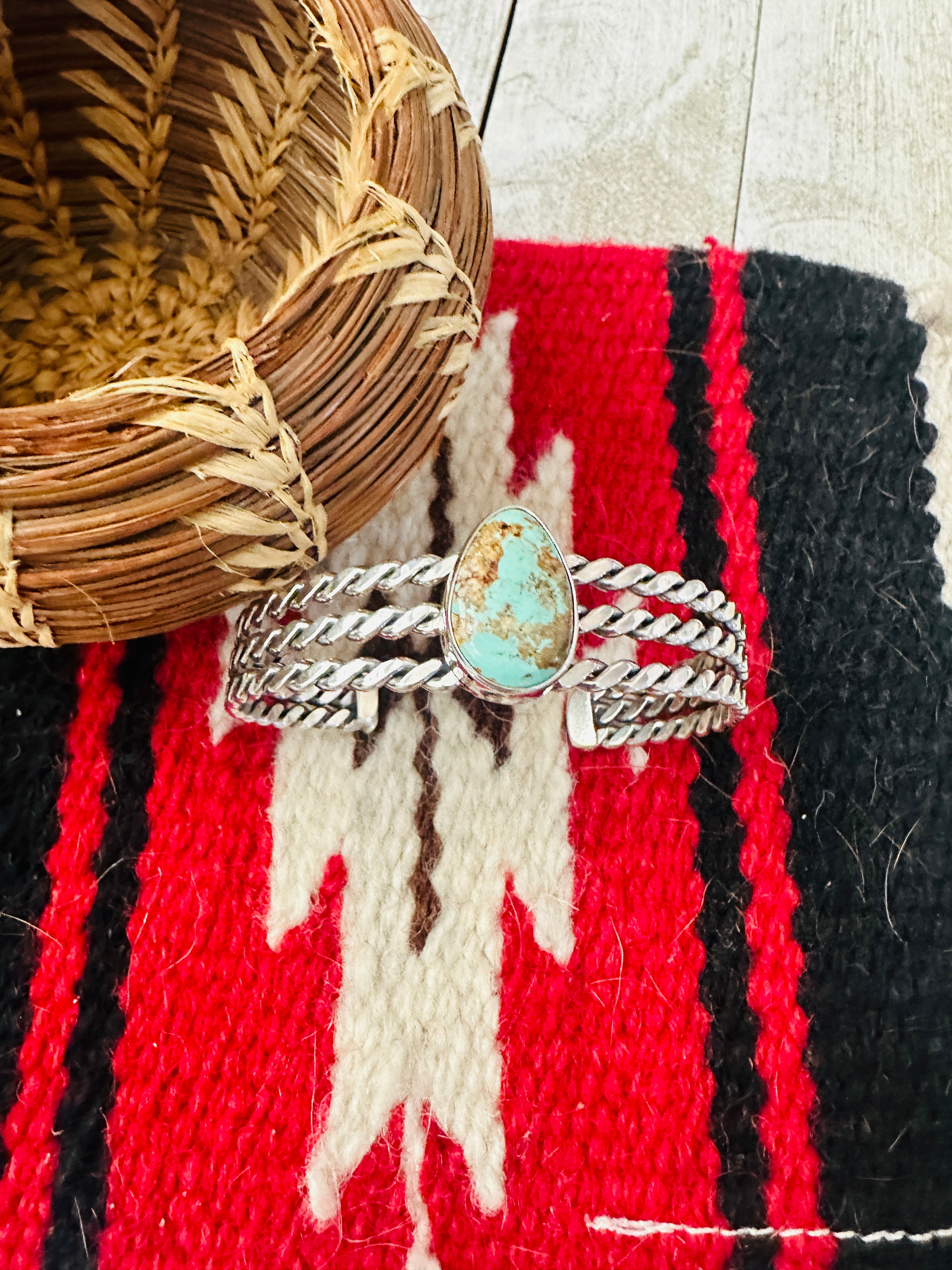 Navajo Royston Turquoise & Sterling Silver Cuff Bracelet