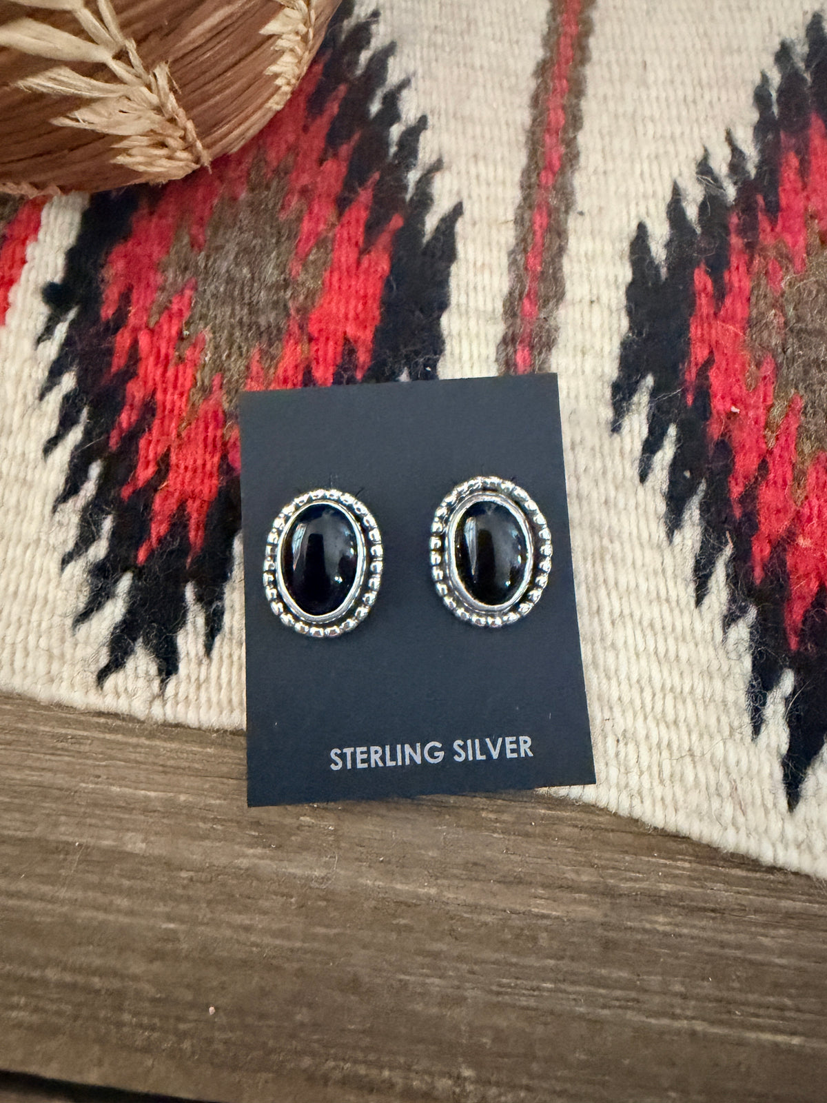 Handcrafted Onyx & Sterling Silver Post Earrings