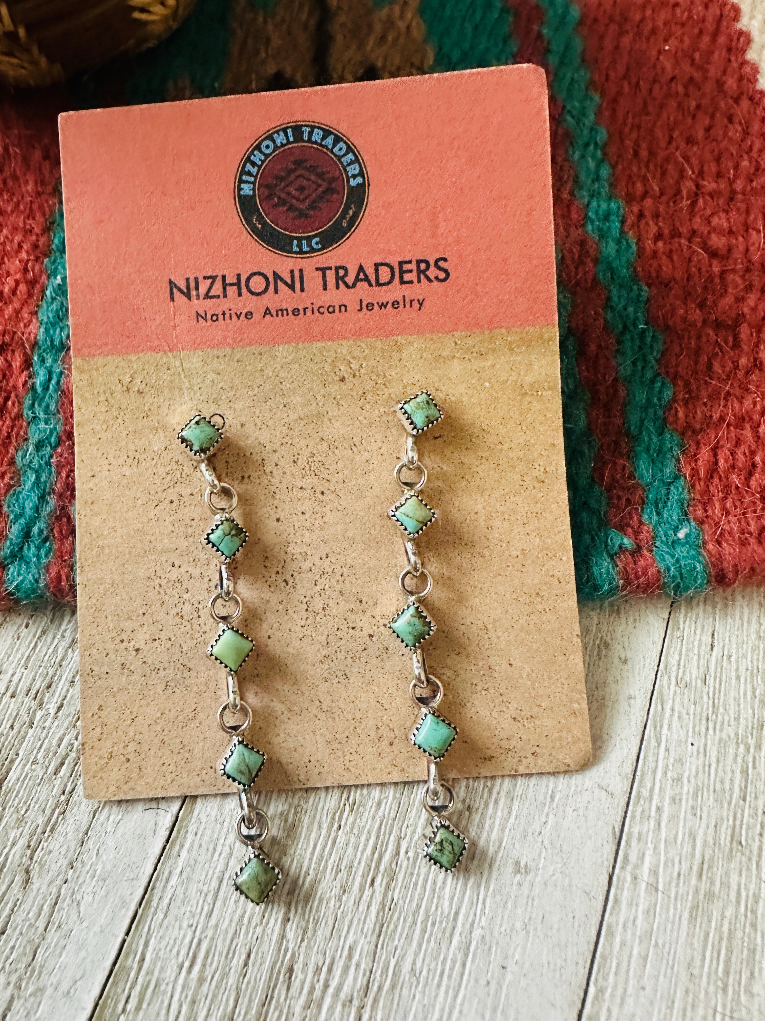 Handcrafted Sterling Silver & Turquoise Dangle Earrings