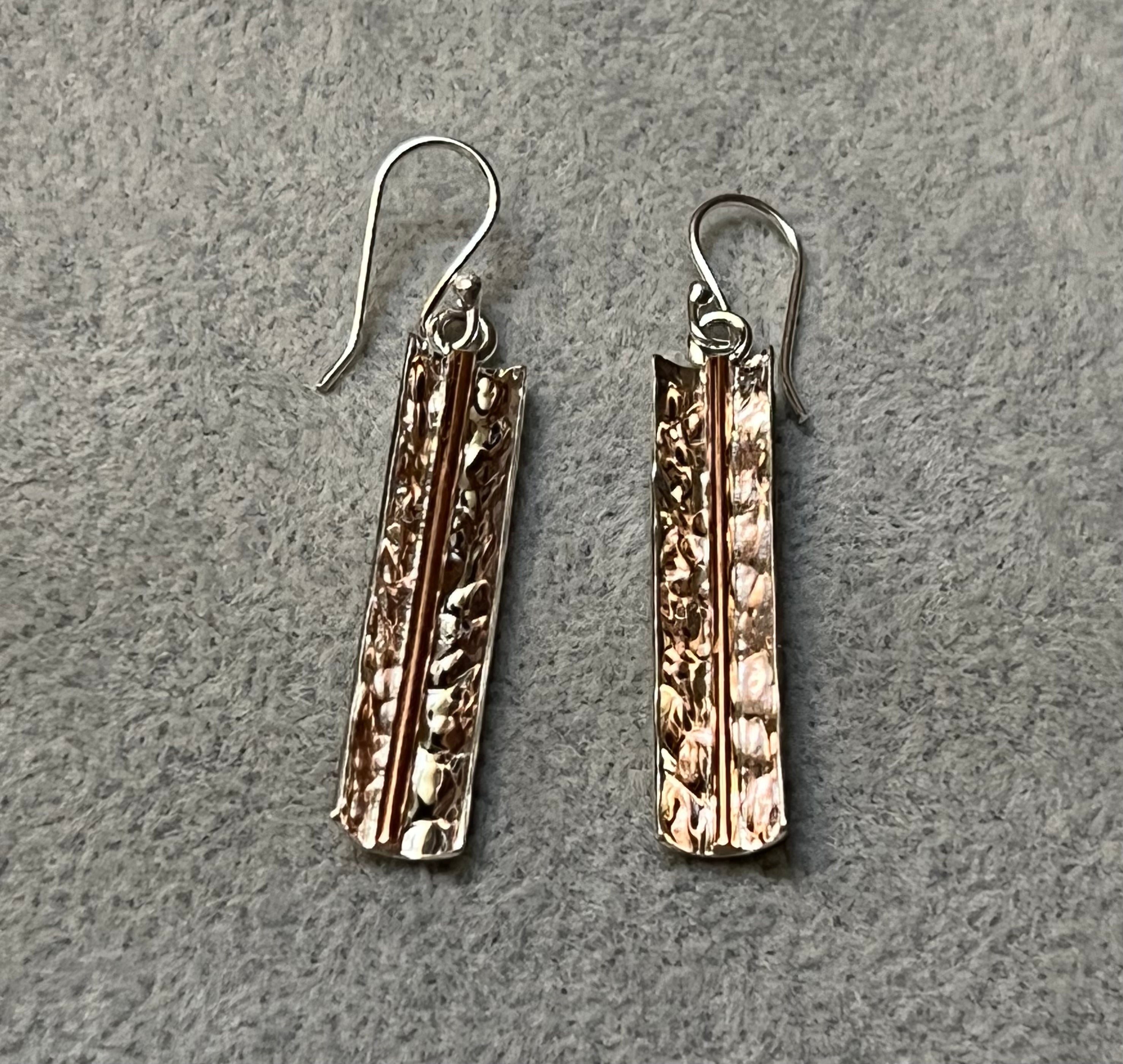 Copper Reflection Earrings on Hook