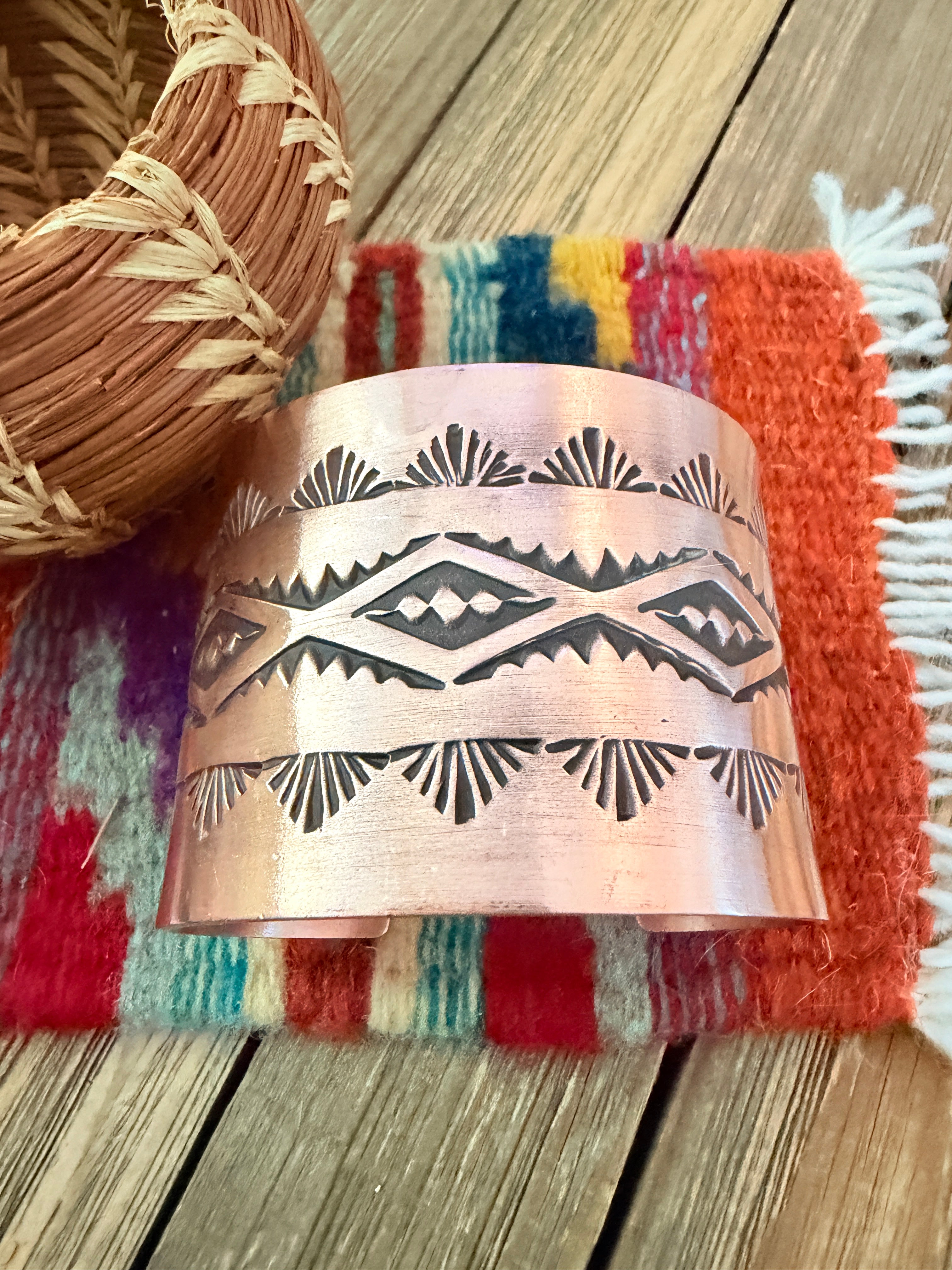 Handcrafted Copper Cuff Bracelet by Elvira Bill