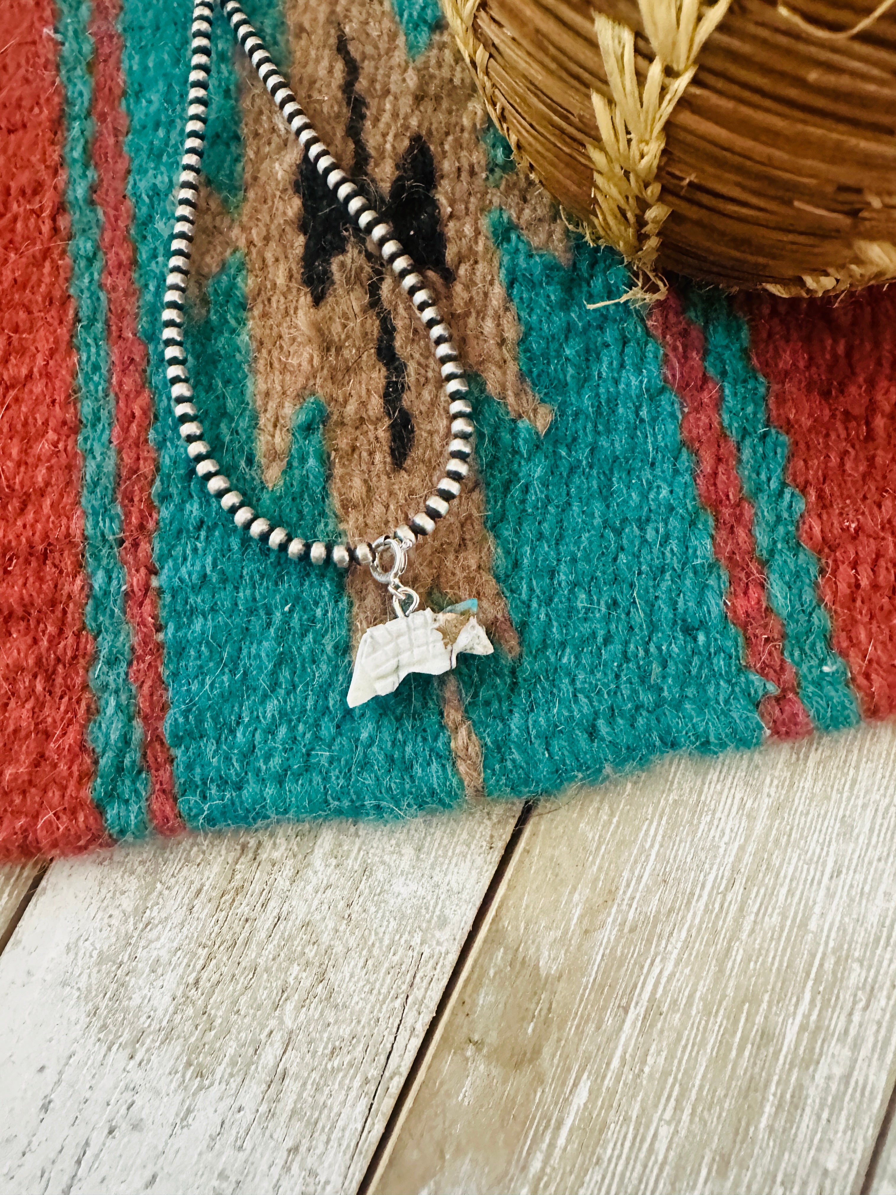 Handcrafted &  Hand Carved Blue Mojave Armadillo Charm