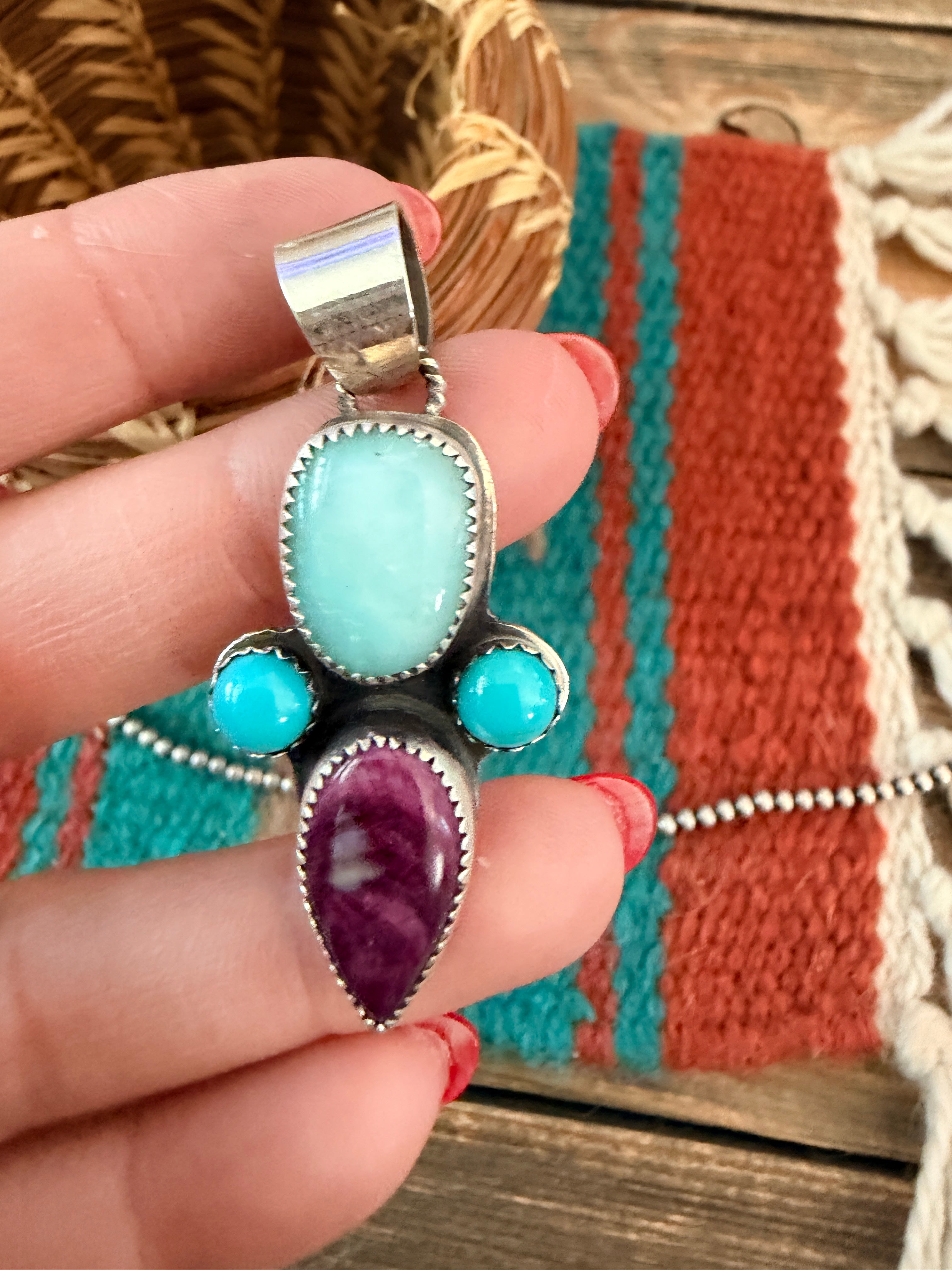Handmade Sterling Silver & Multi Stone Pendant