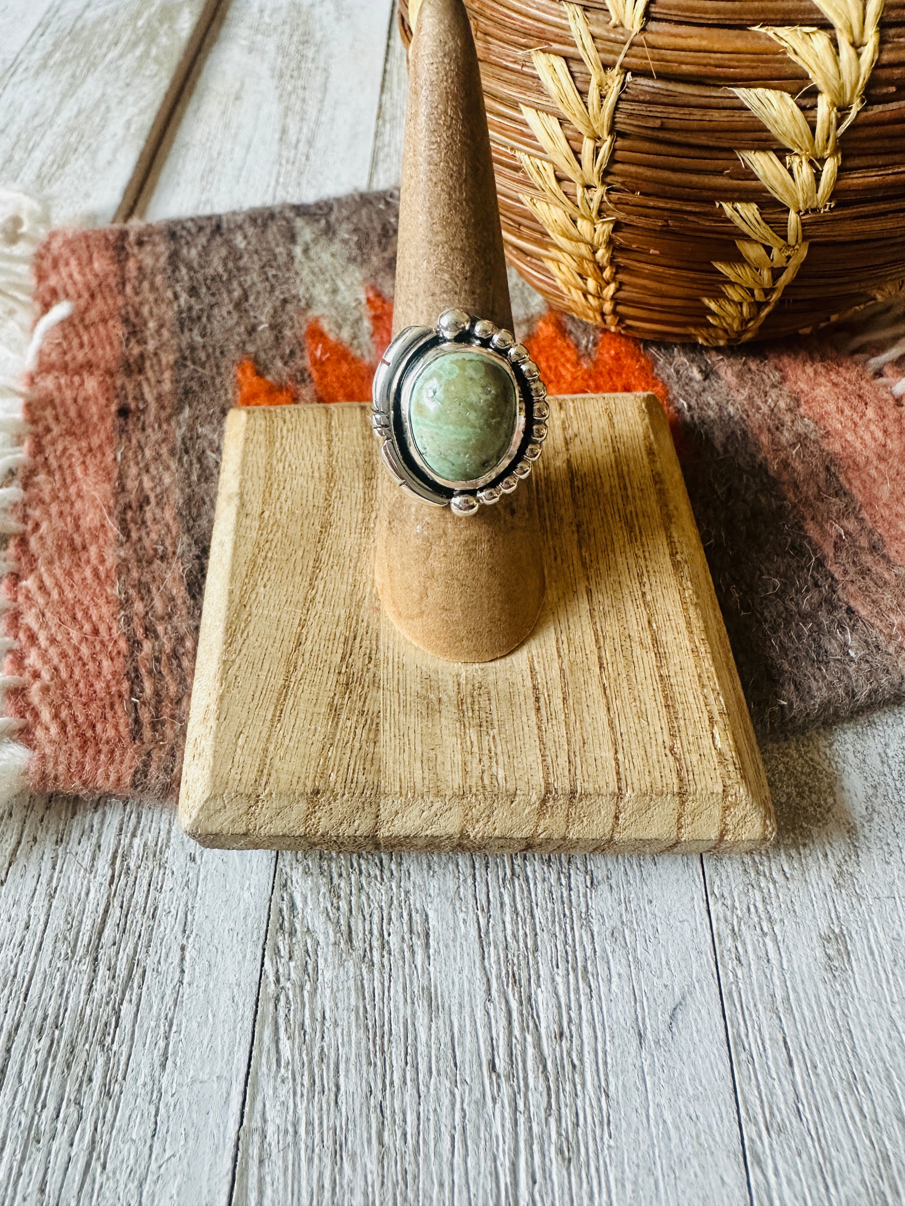 Navajo Turquoise & Sterling Silver Ring Size 6