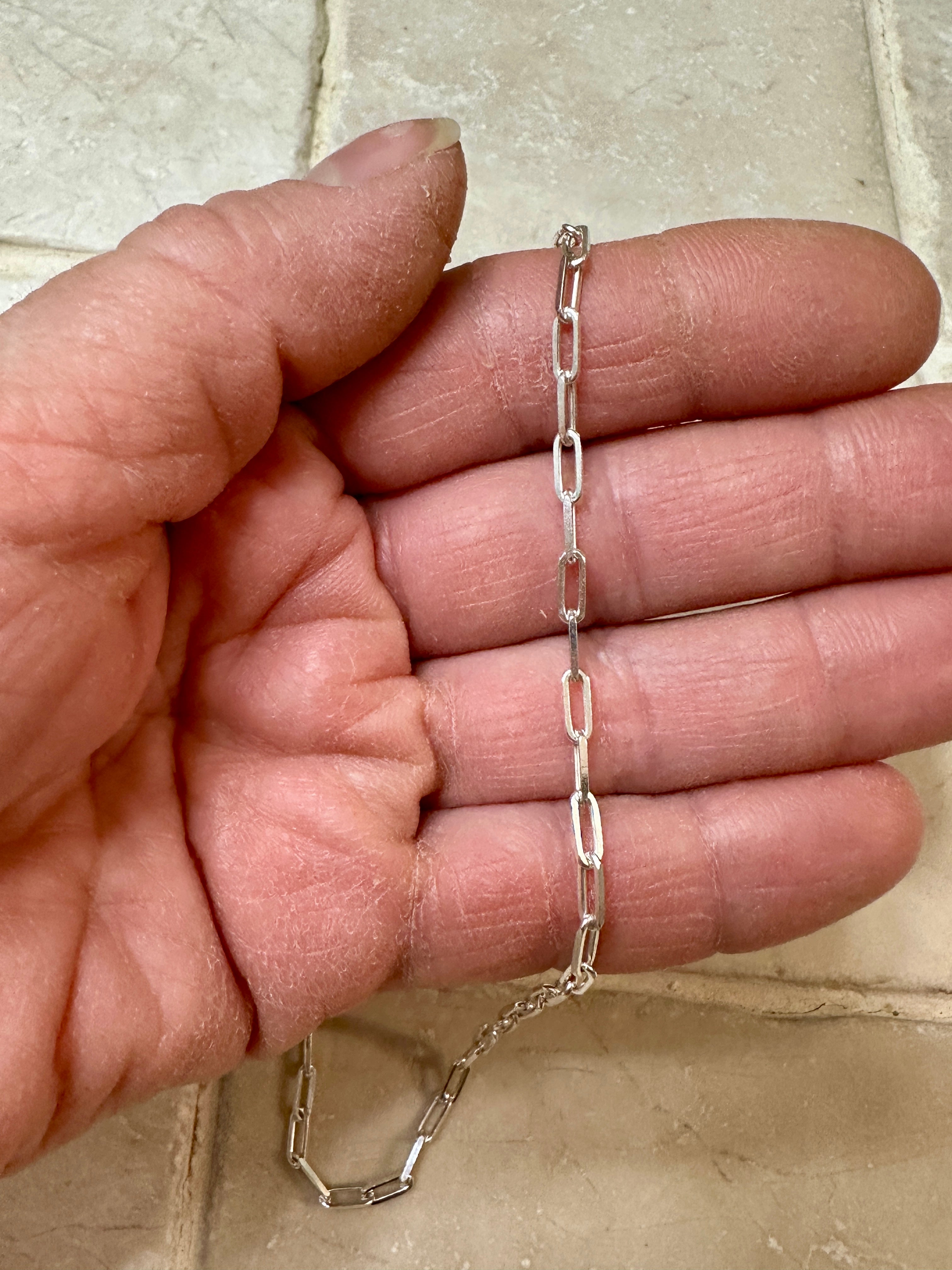 3mm Paperclip Chain 16” Necklace