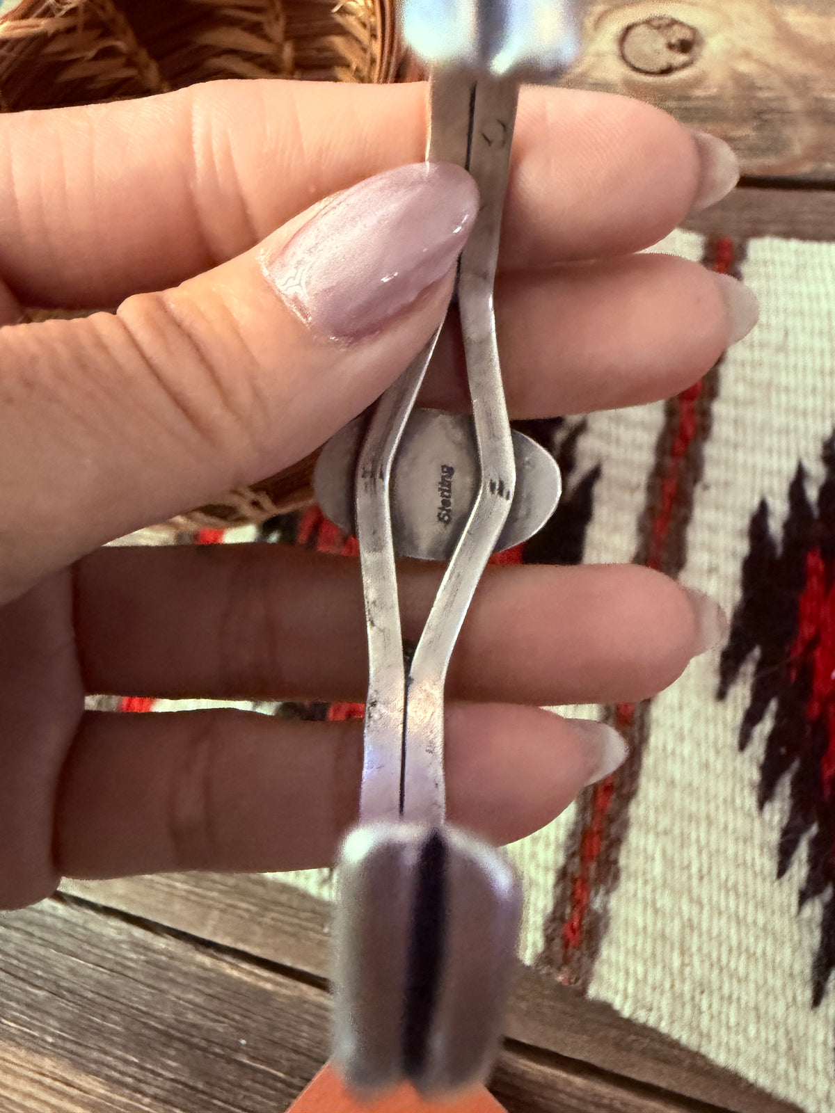 Handcrafted Queen Pink Conch & Sterling Silver Cuff Bracelet