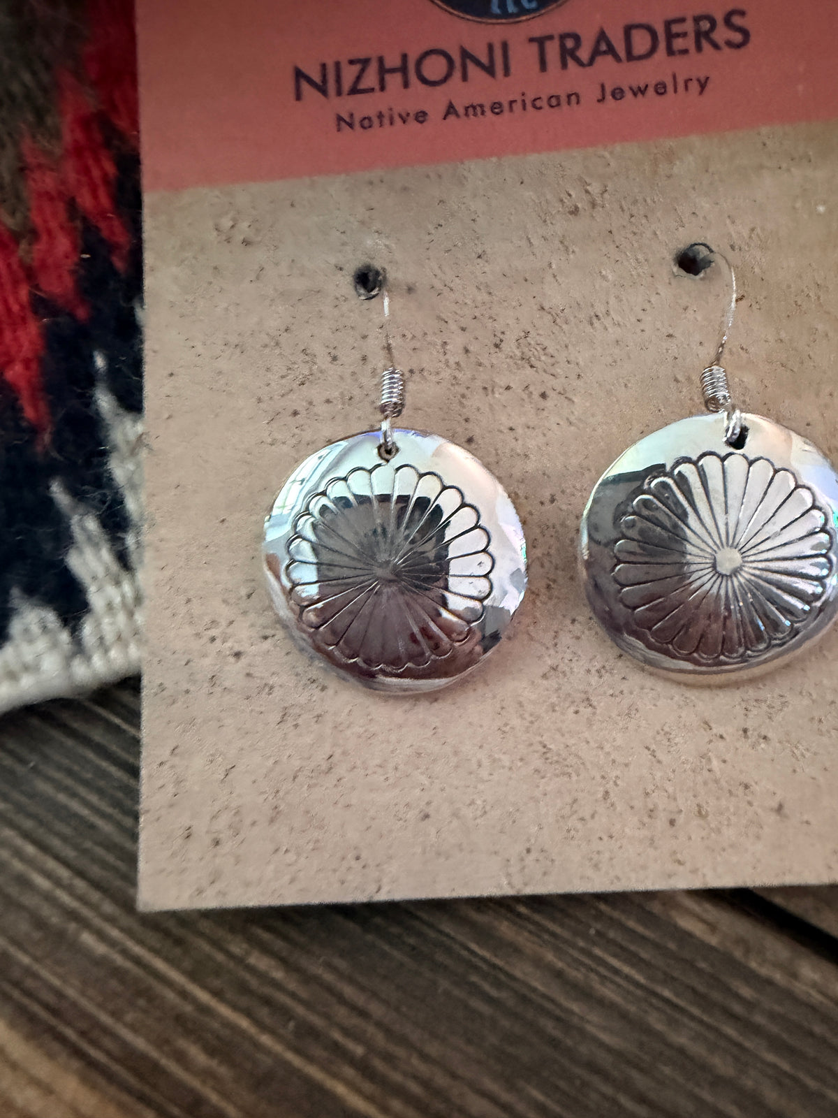 Handcrafted Sterling Silver Concho Dangle Earrings