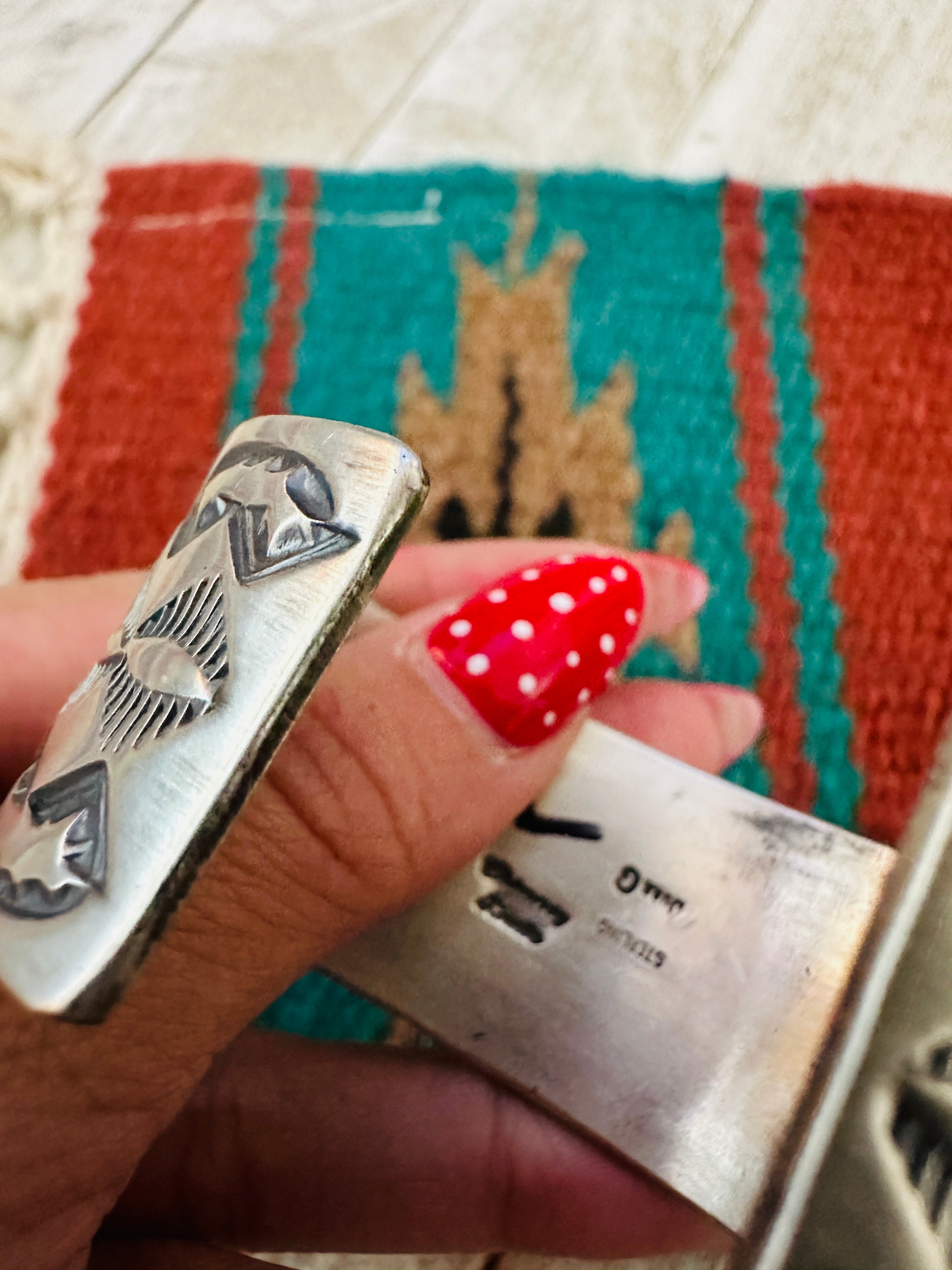 Handcrafted Sterling Silver & Turquoise Cuff Bracelet by Chimney Butte /