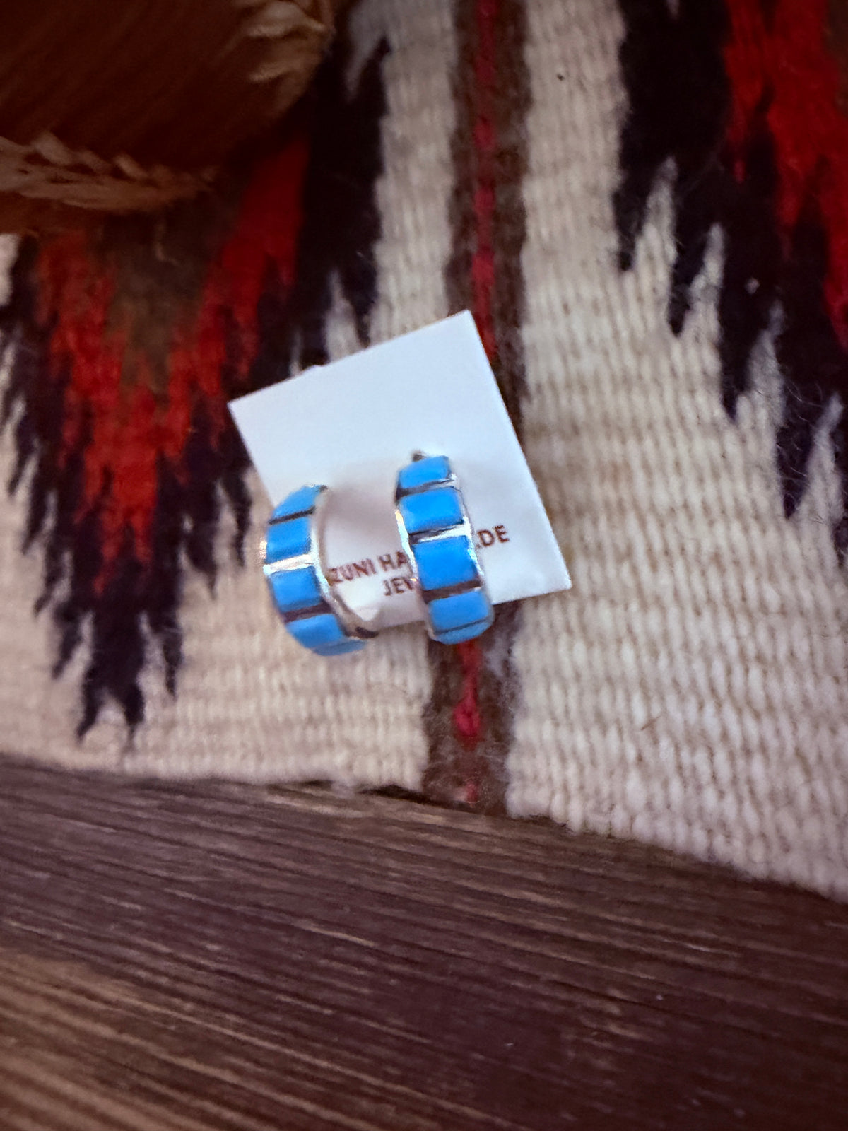 Handcrafted Sterling Silver & Turquoise Hoop Earrings