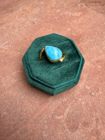 “The Golden Collection” Canyon Creek Gold Plated Sterling Silver Turquoise Ring