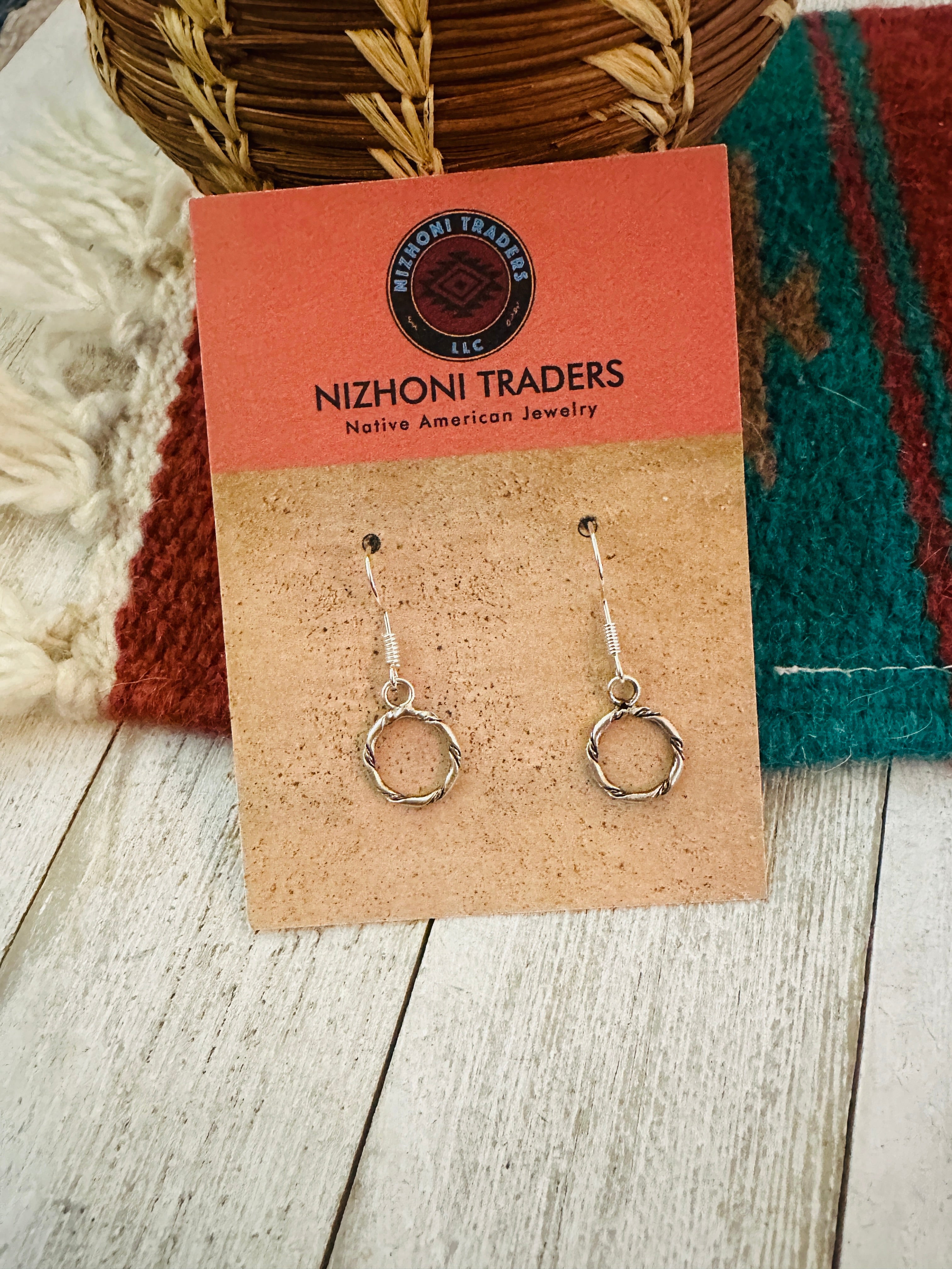 Navajo Sterling Silver Ring Dangle Earrings