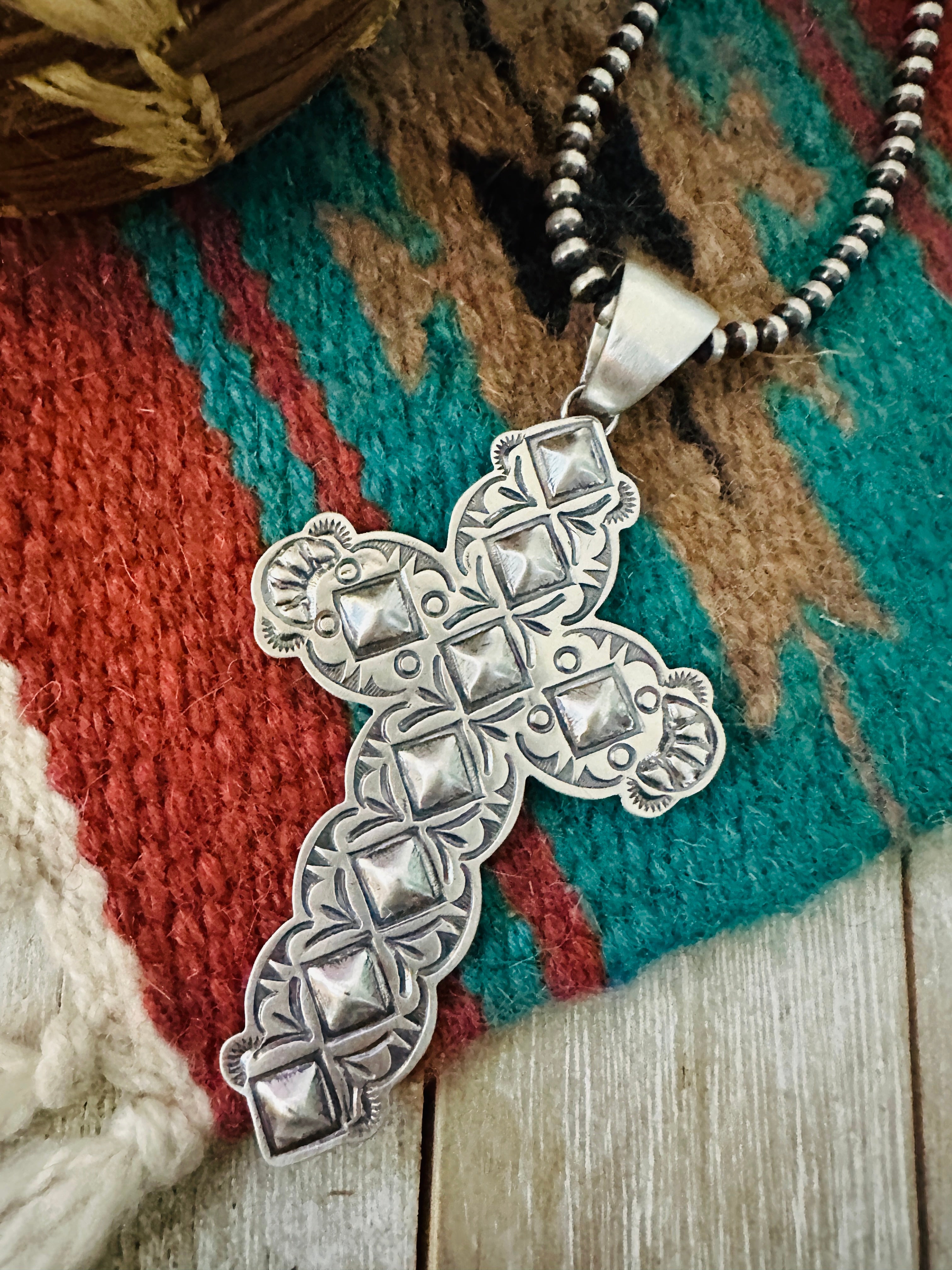 Handcrafted Sterling Silver Cross Pendant by Benson Shorty