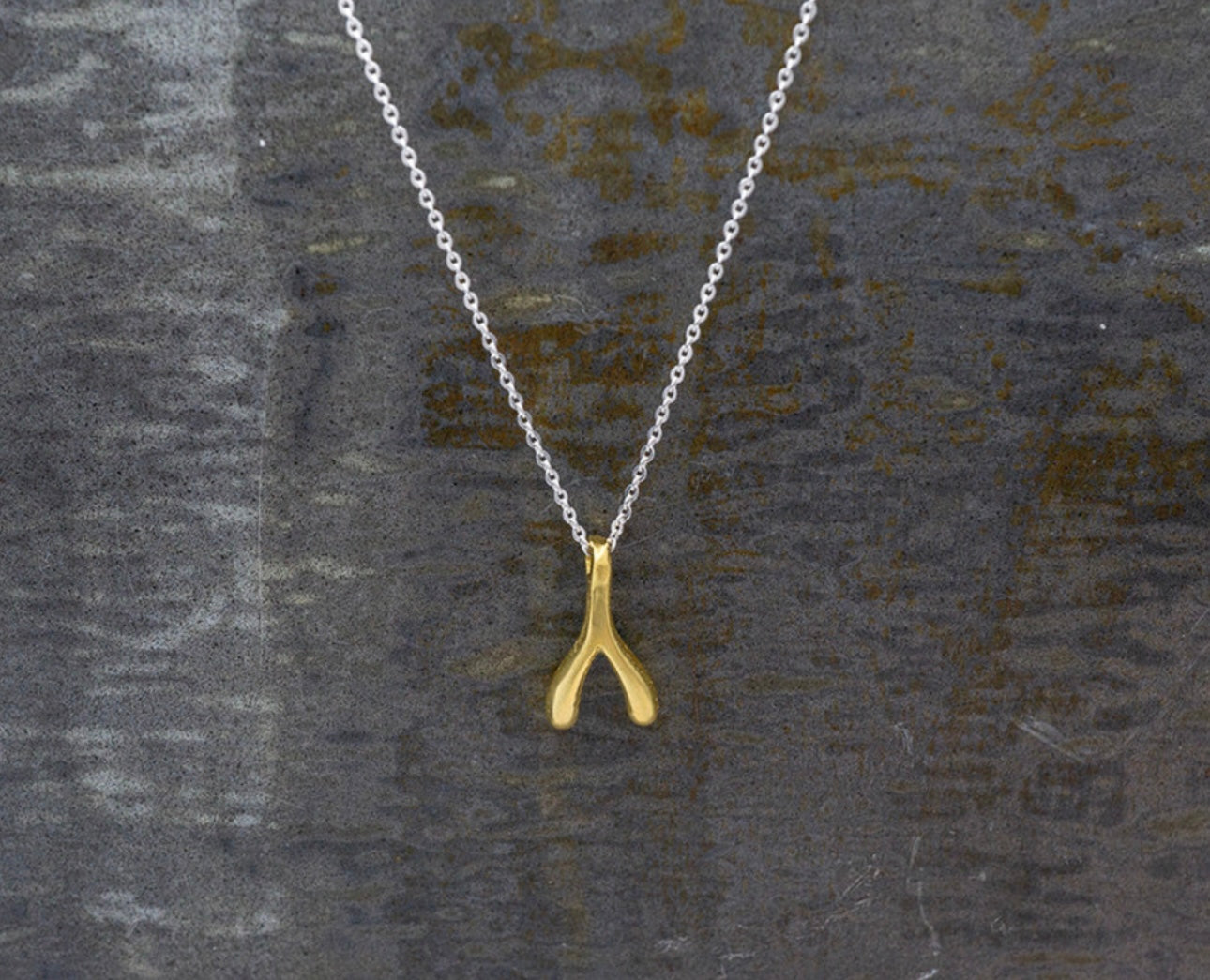 Gold Wishbone Necklace
