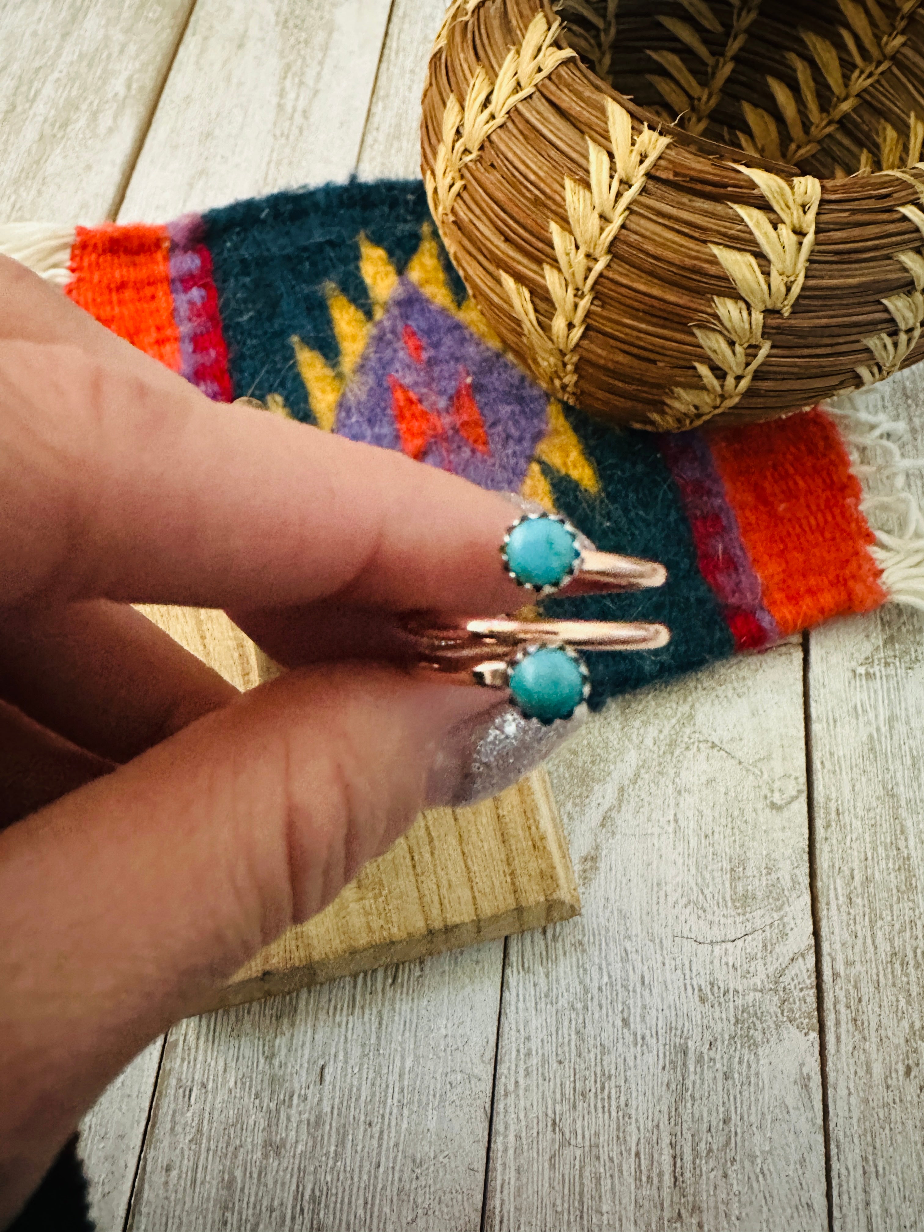 Navajo Copper & Turquoise Adjustable Ring