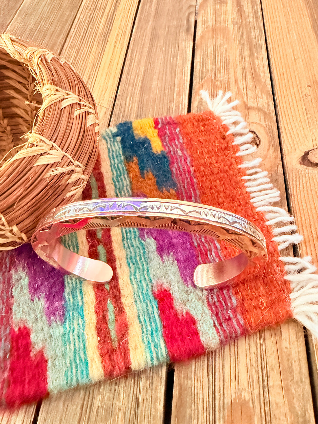 Handcrafted Copper & Sterling Silver Cuff Bracelet
