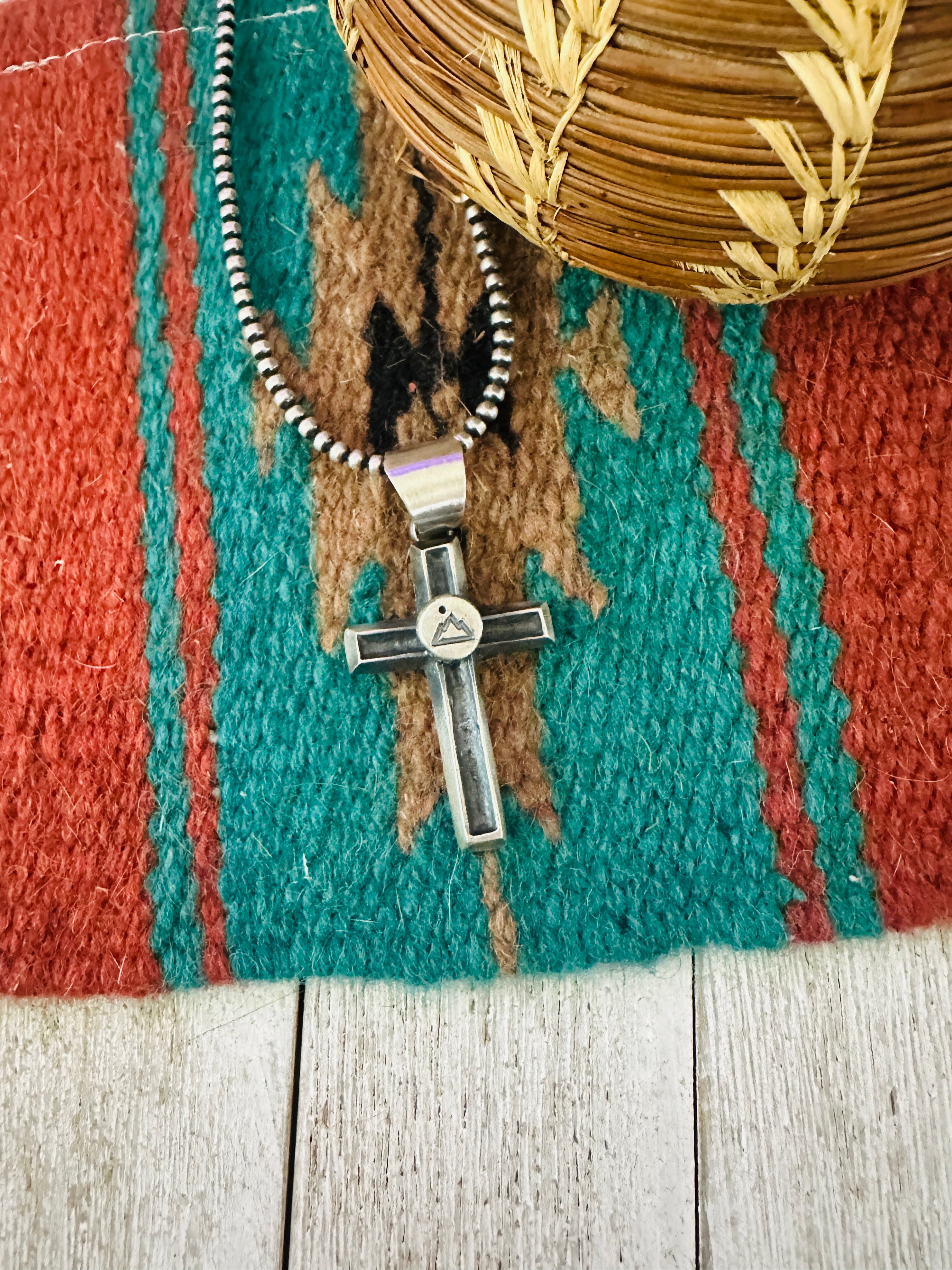 Handcrafted Sterling Silver Cross Mountain Pendant by Chimney Butte