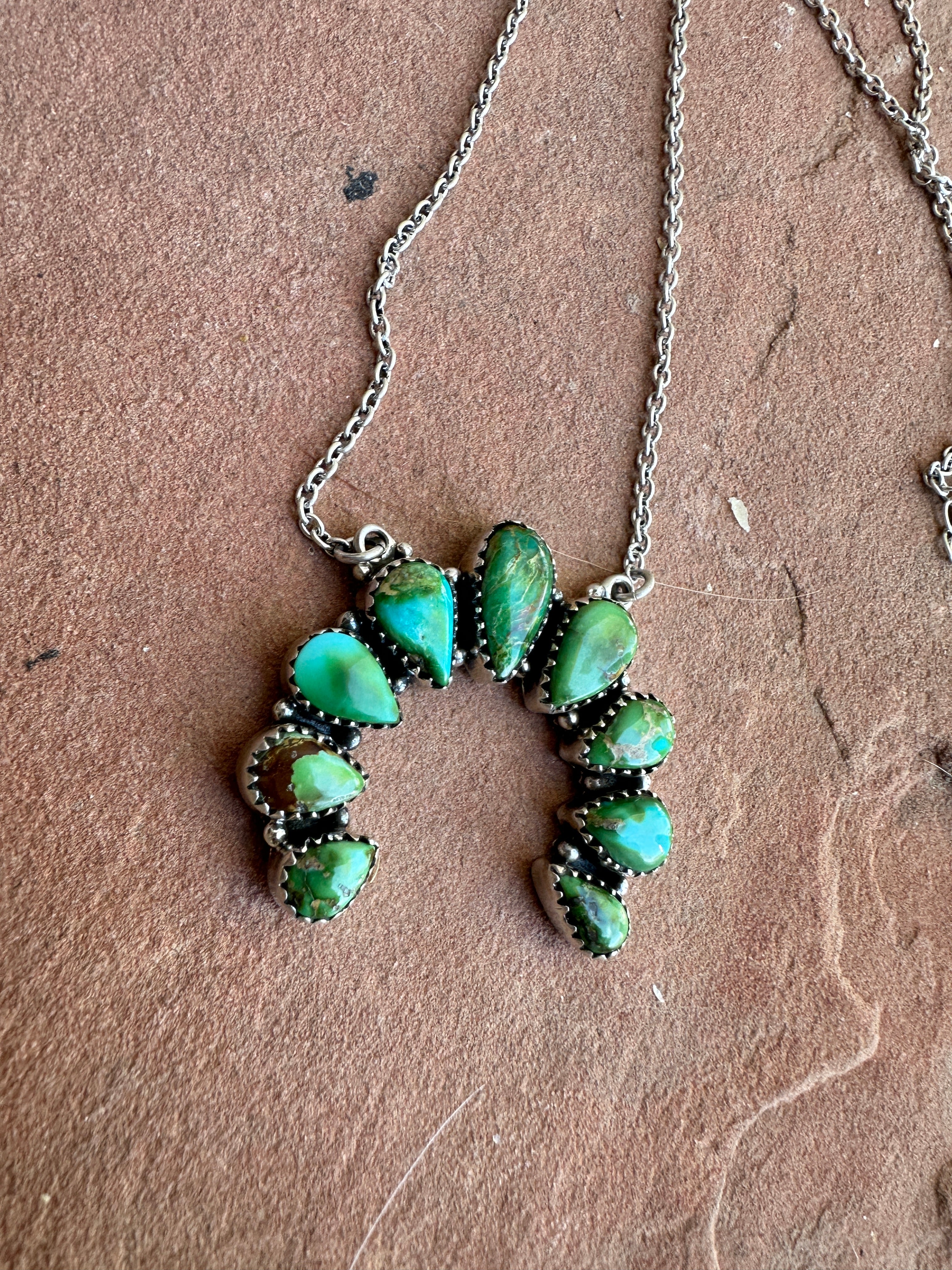 Beautiful Handmade Sterling Silver & Sonoran Mountain Turquoise Naja Necklace