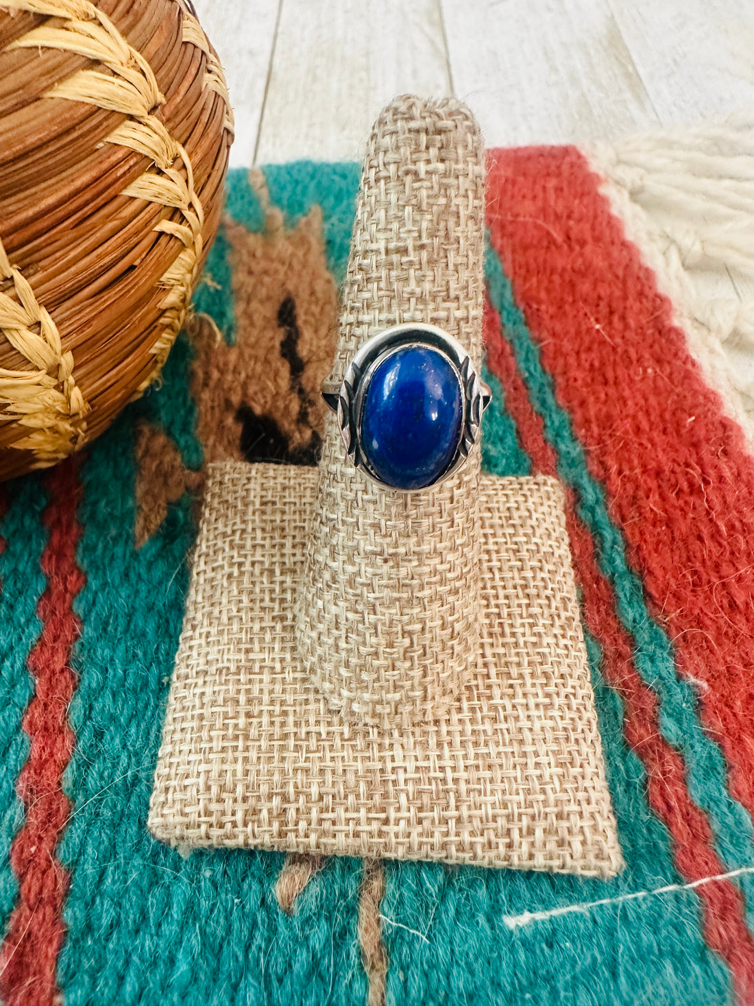 Handcrafted Old Pawn Sterling Silver & Lapis Ring