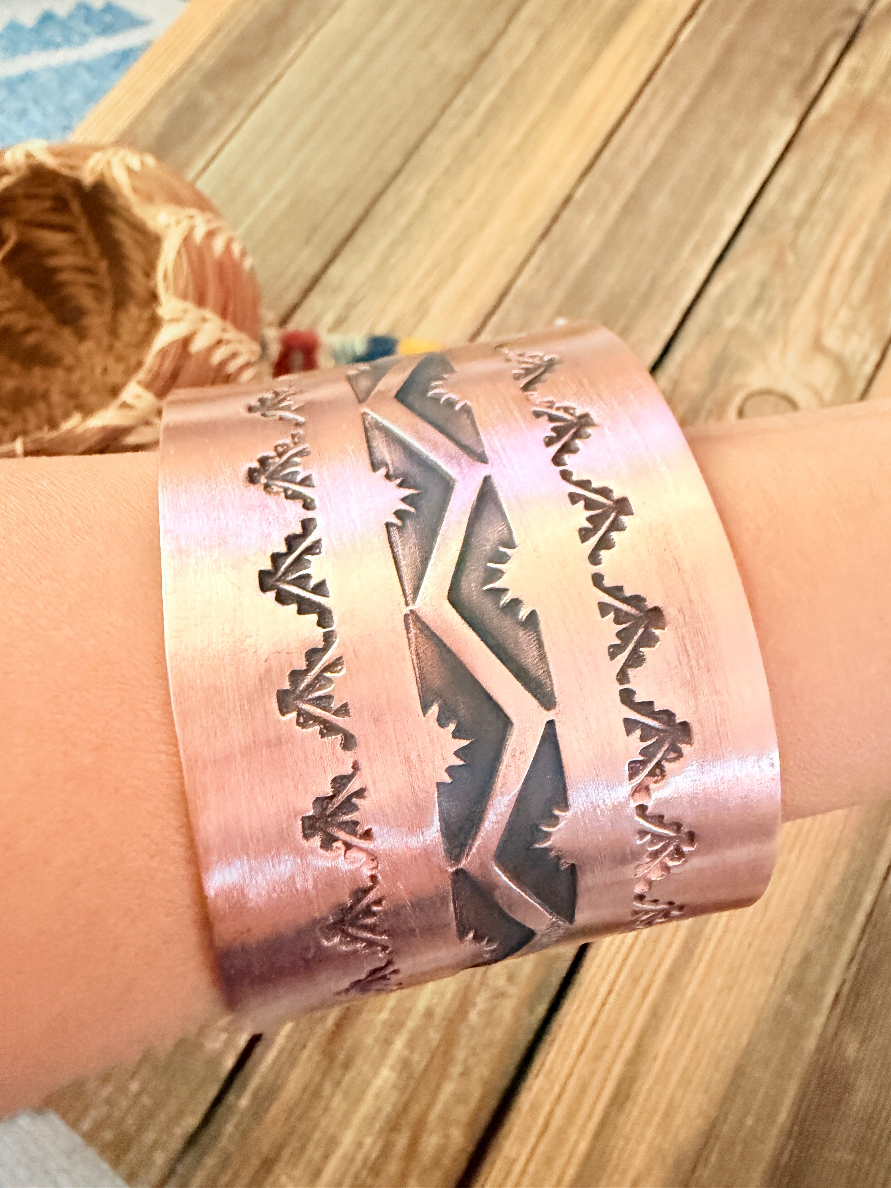 Handcrafted Copper Cuff Bracelet by Elvira Bill