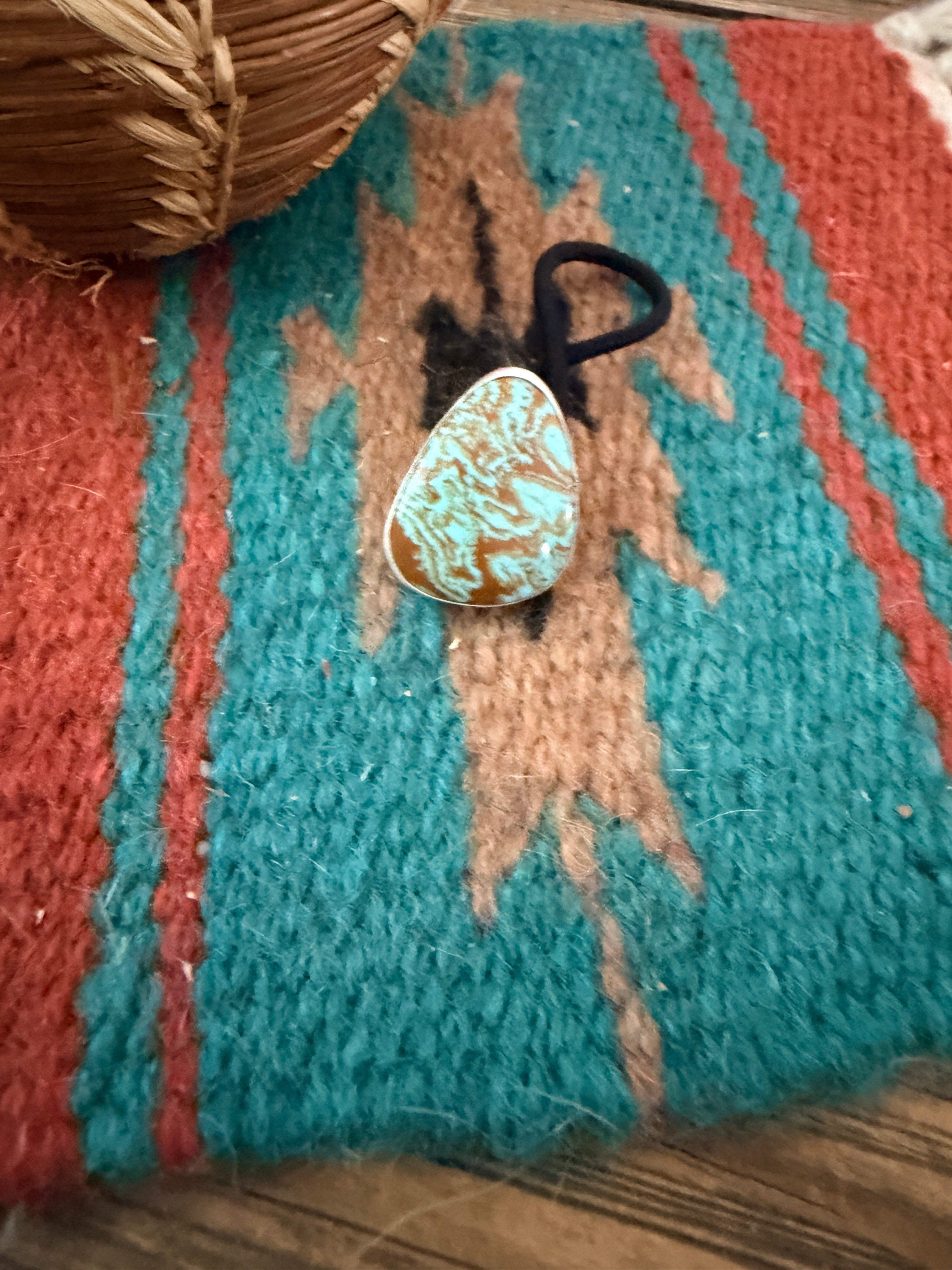 Handcrafted Turquoise & Sterling Silver Hair Tie Charm