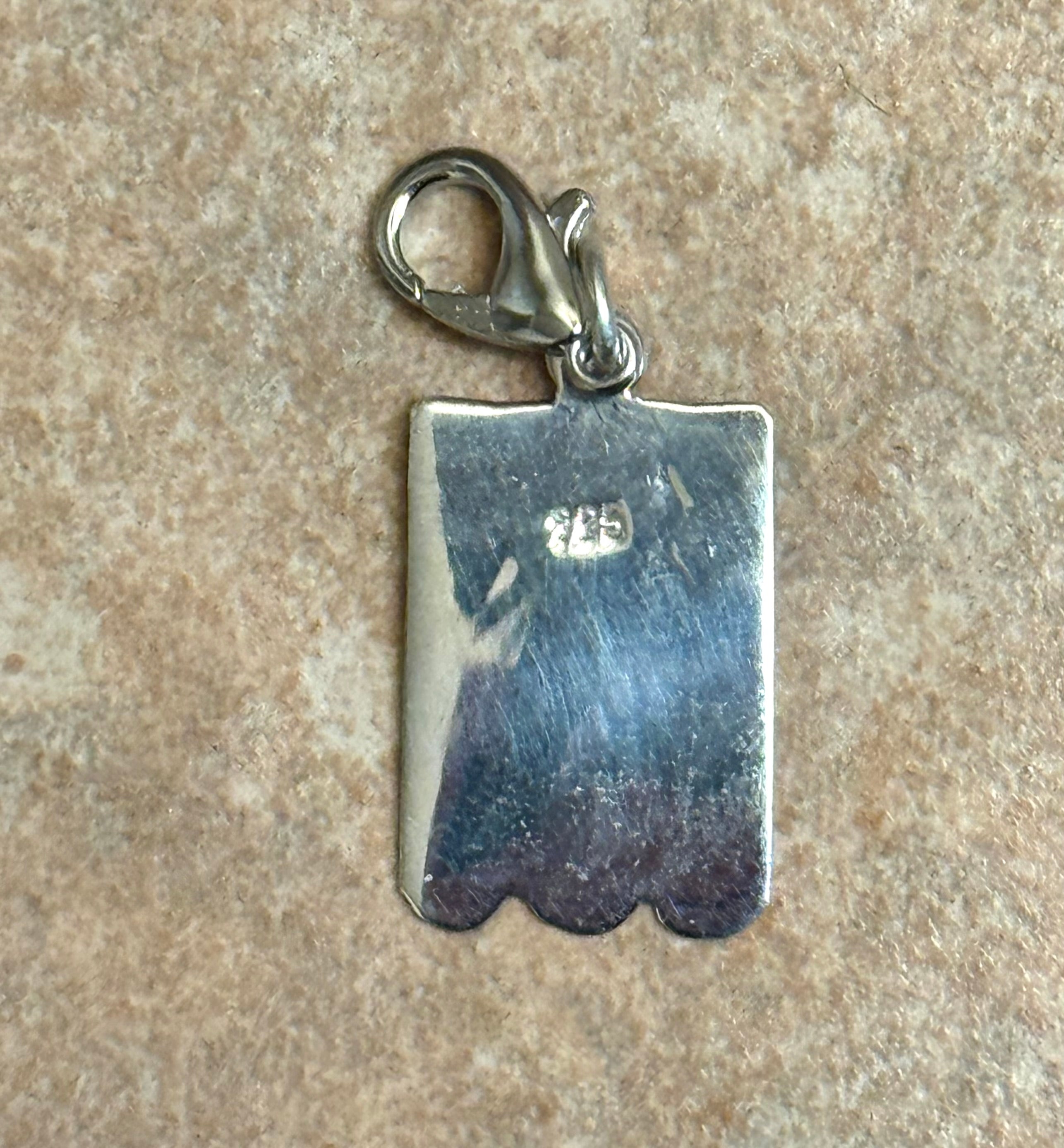 Multicolored Heart PostCard Sterling Silver Charm