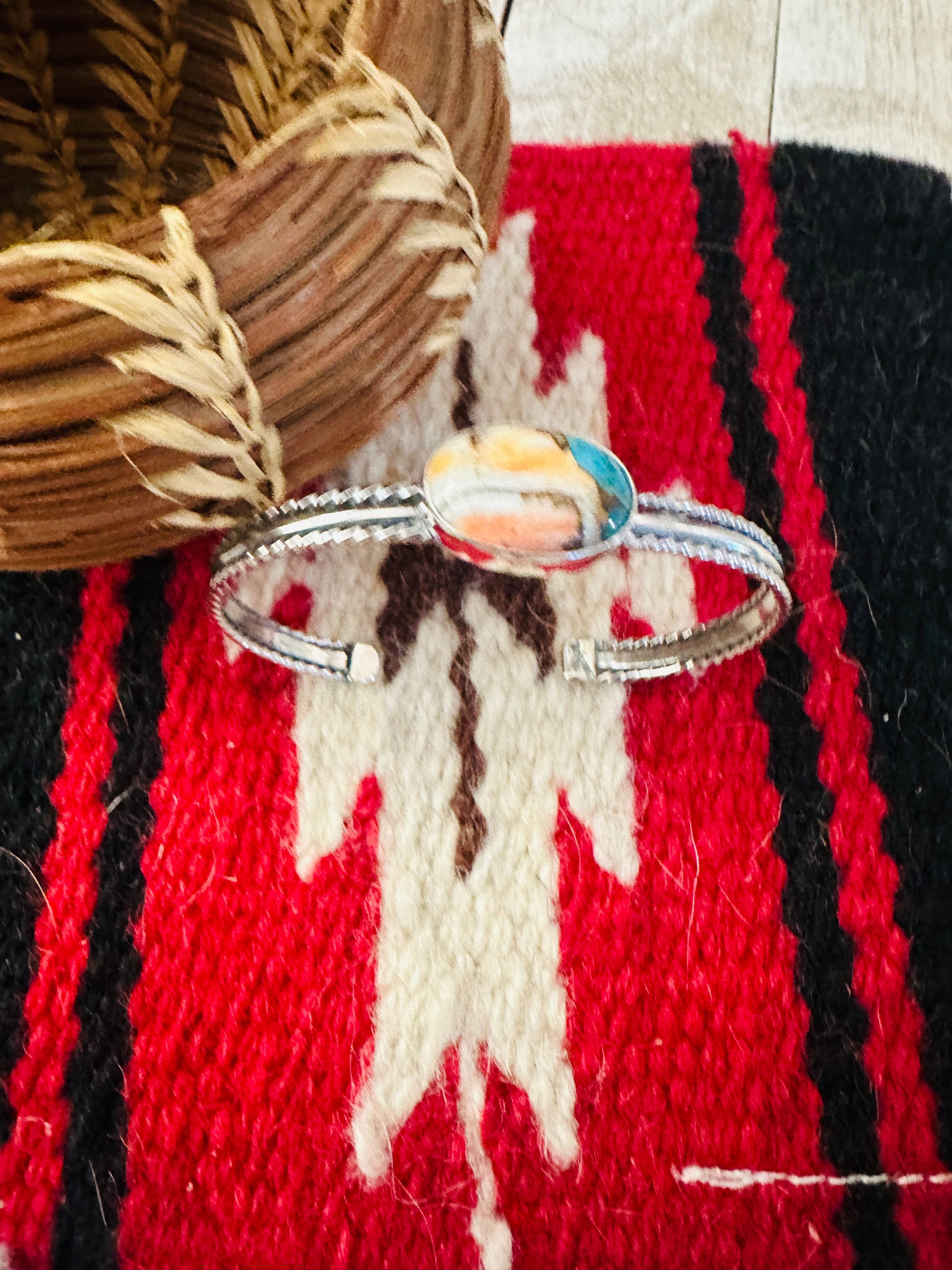 Navajo Sterling Silver & Spice Cuff Bracelet