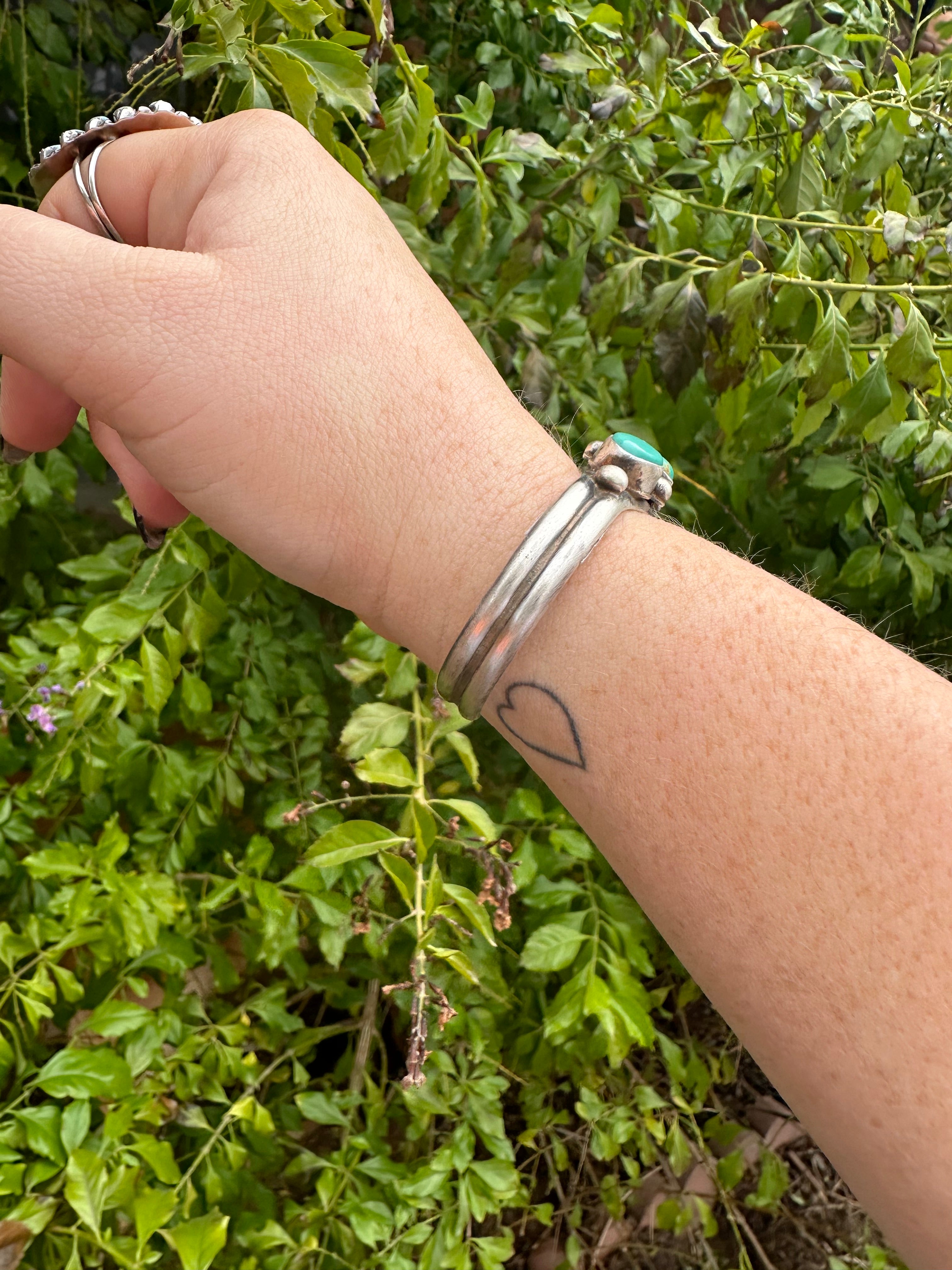 Beautiful Kathleen Livingston Navajo Sterling Turquoise Bracelet Cuff Signed