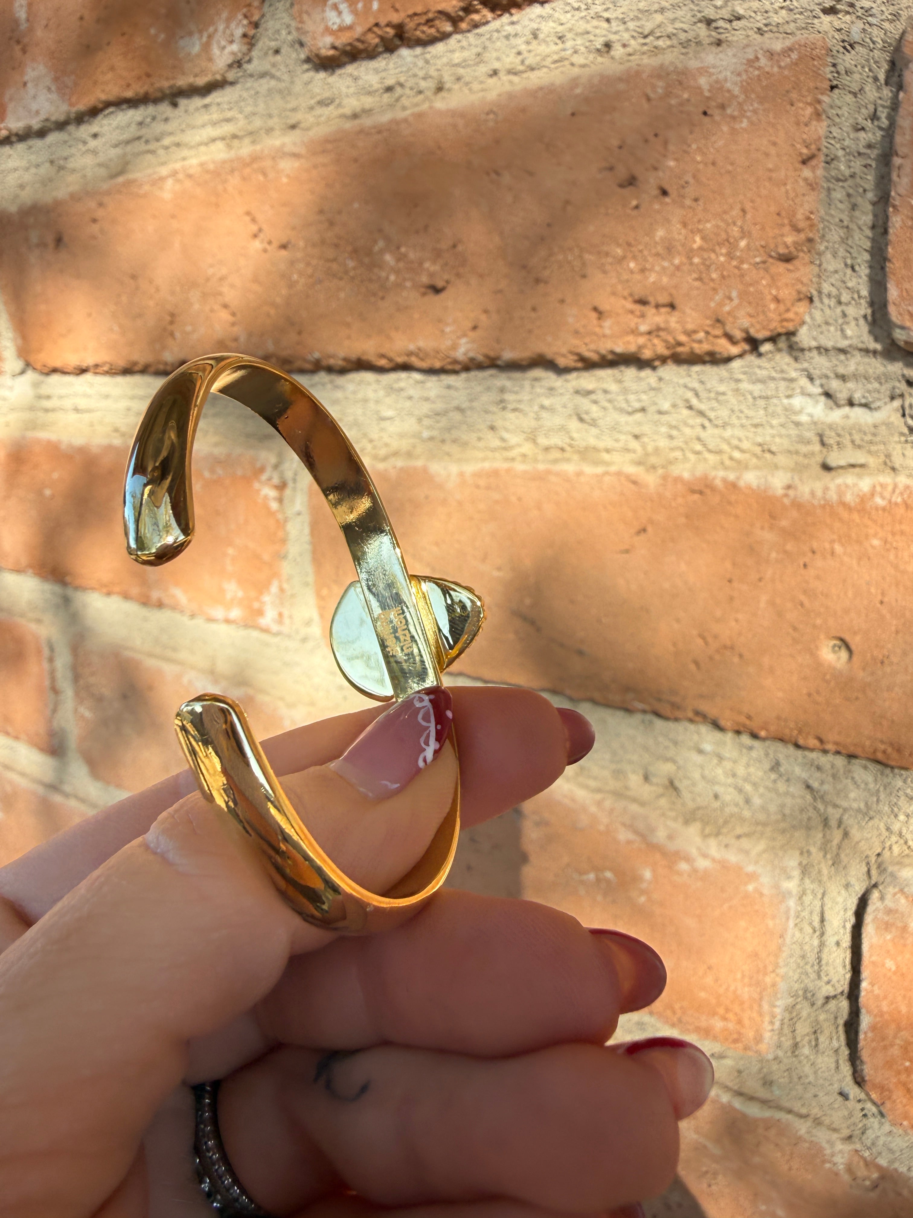 “The Golden Collection” Handmade Gold Plated Sterling Silver Natural Sonoran Mountain Turquoise Bracelet style 4