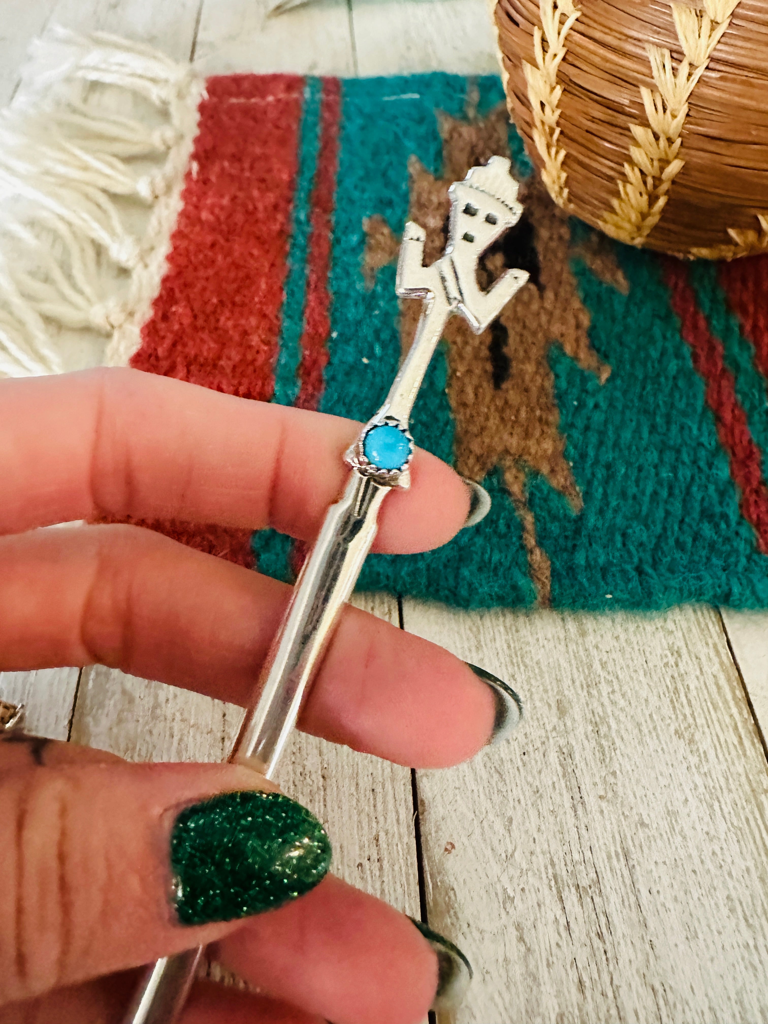 Navajo Turquoise & Sterling Silver Kachina Letter Opener