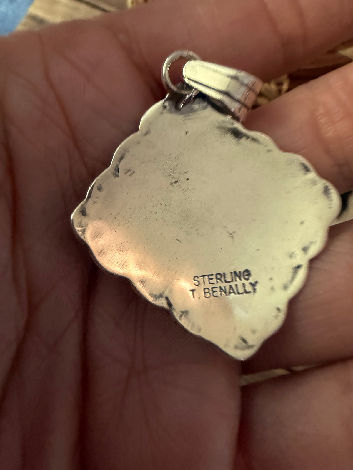 Handcrafted Sterling Silver and Multi Stone Cluster Bear Pendant by Tina Benally