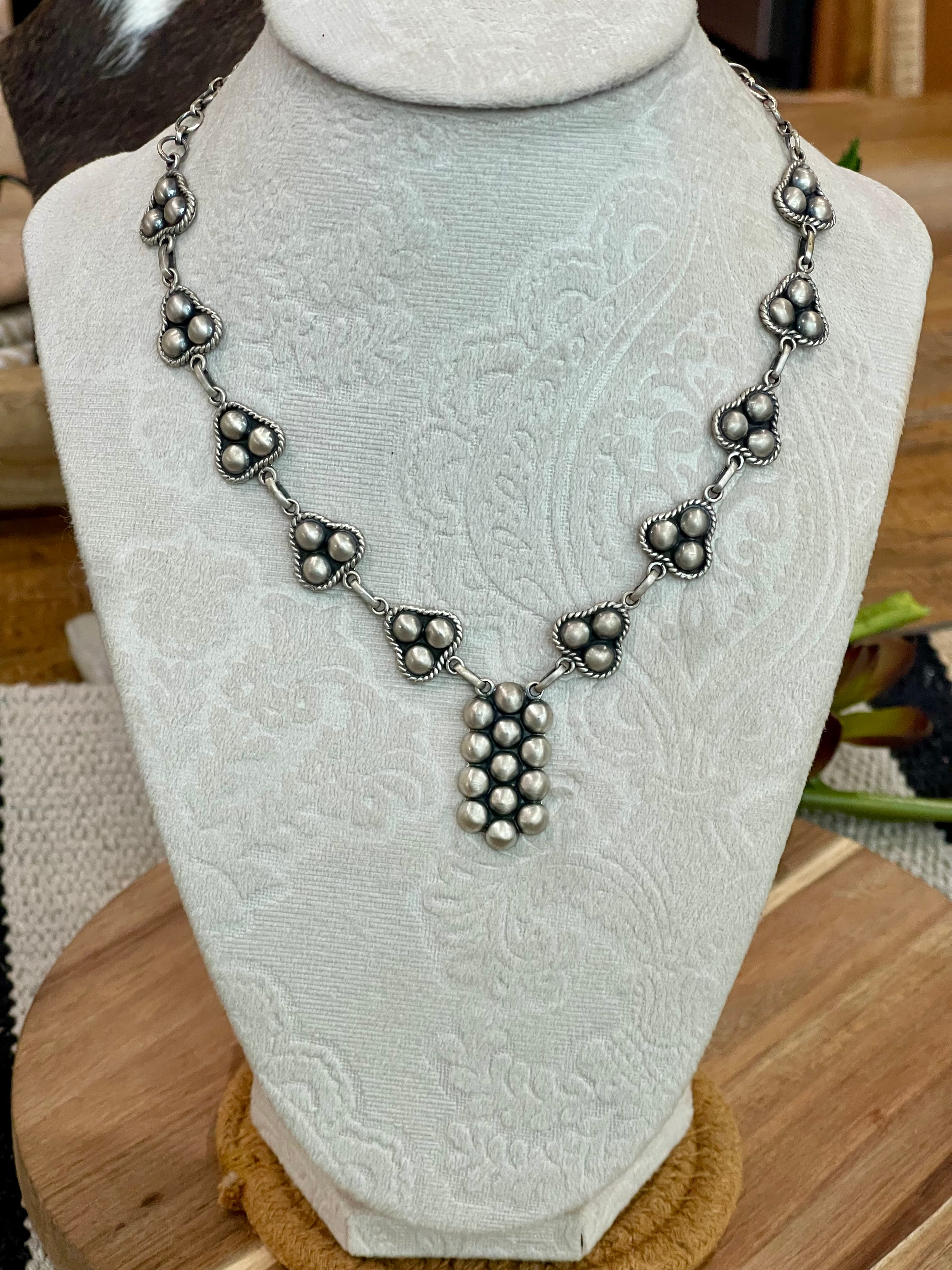 Handmade Sterling Silver Ball Cluster Necklace