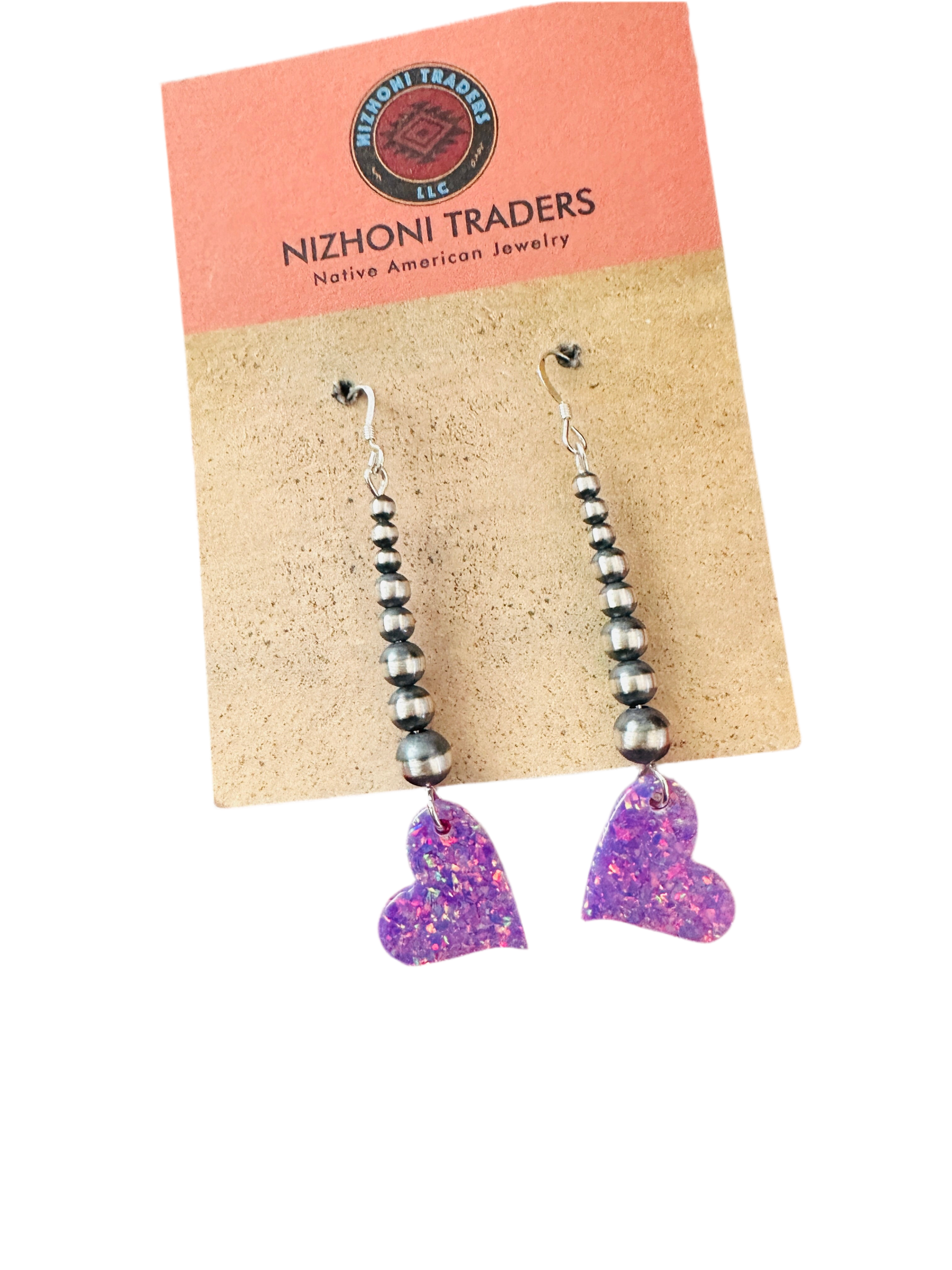 Summer Lovin’ Sterling Silver Pearl Beaded Opal Heart Dangle Earrings