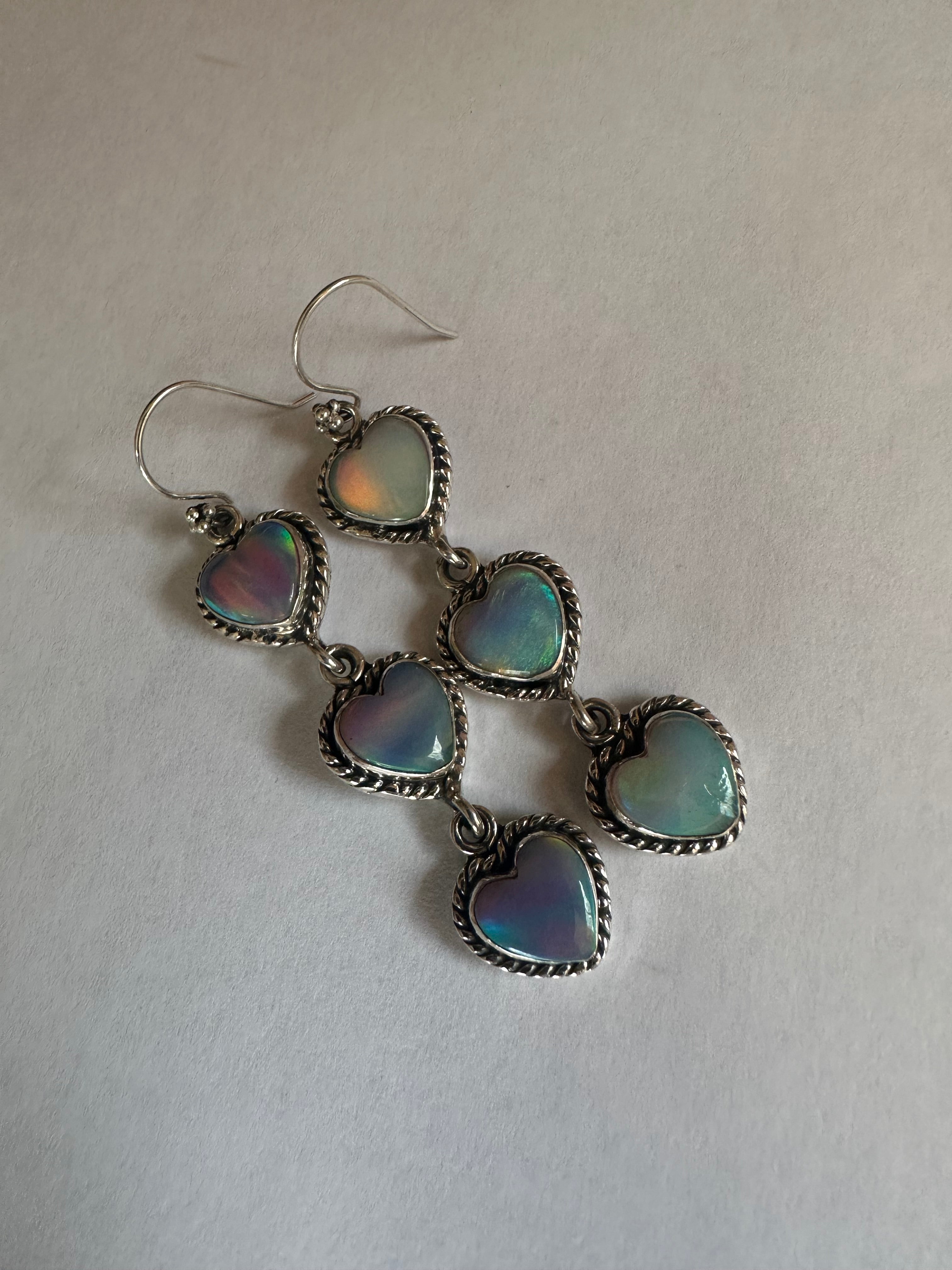 Handmade Opal and Sterling Silver Handmade Dangles