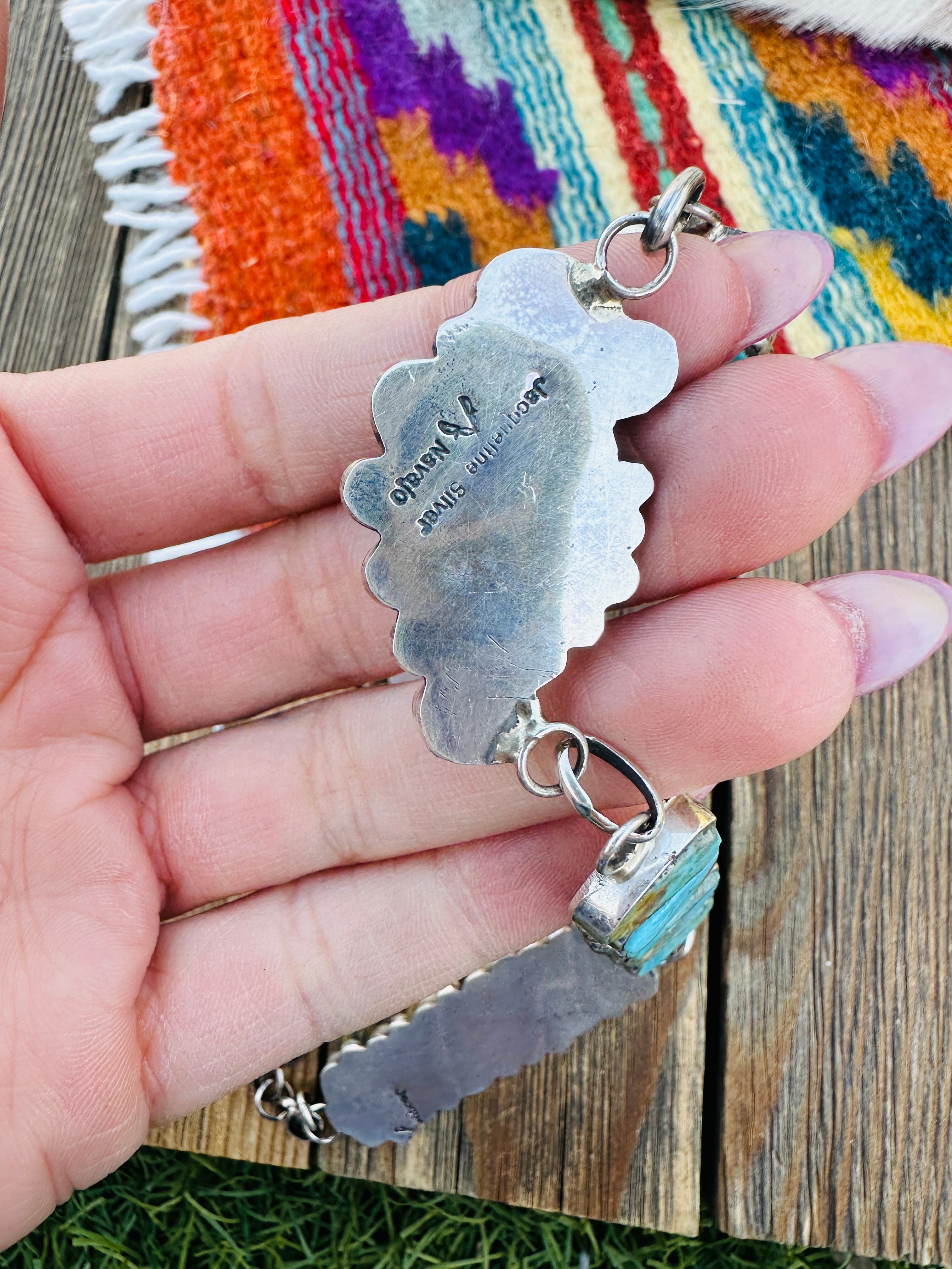 Handcrafted Turquoise & Sterling Silver Necklace by Jacqueline Silver