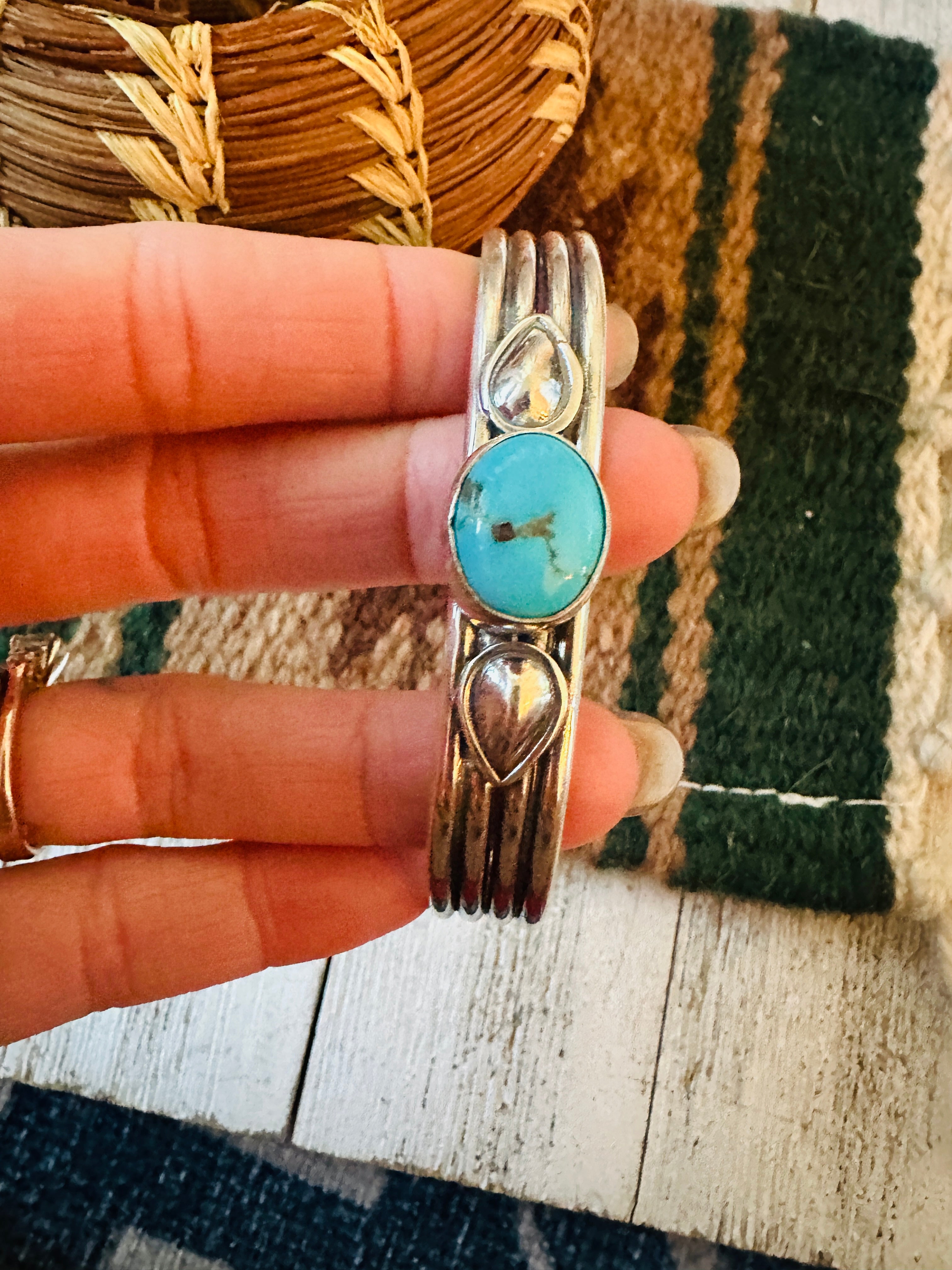 Navajo Turquoise & Sterling Silver Cuff Bracelet