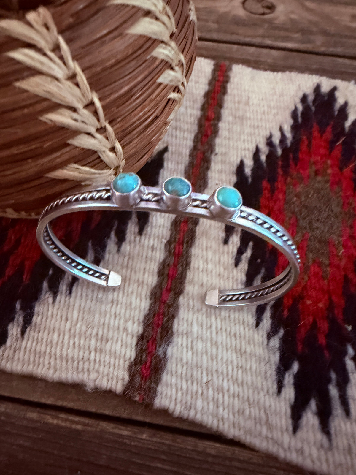 Handcrafted Turquoise & Sterling Silver Cuff Bracelet
