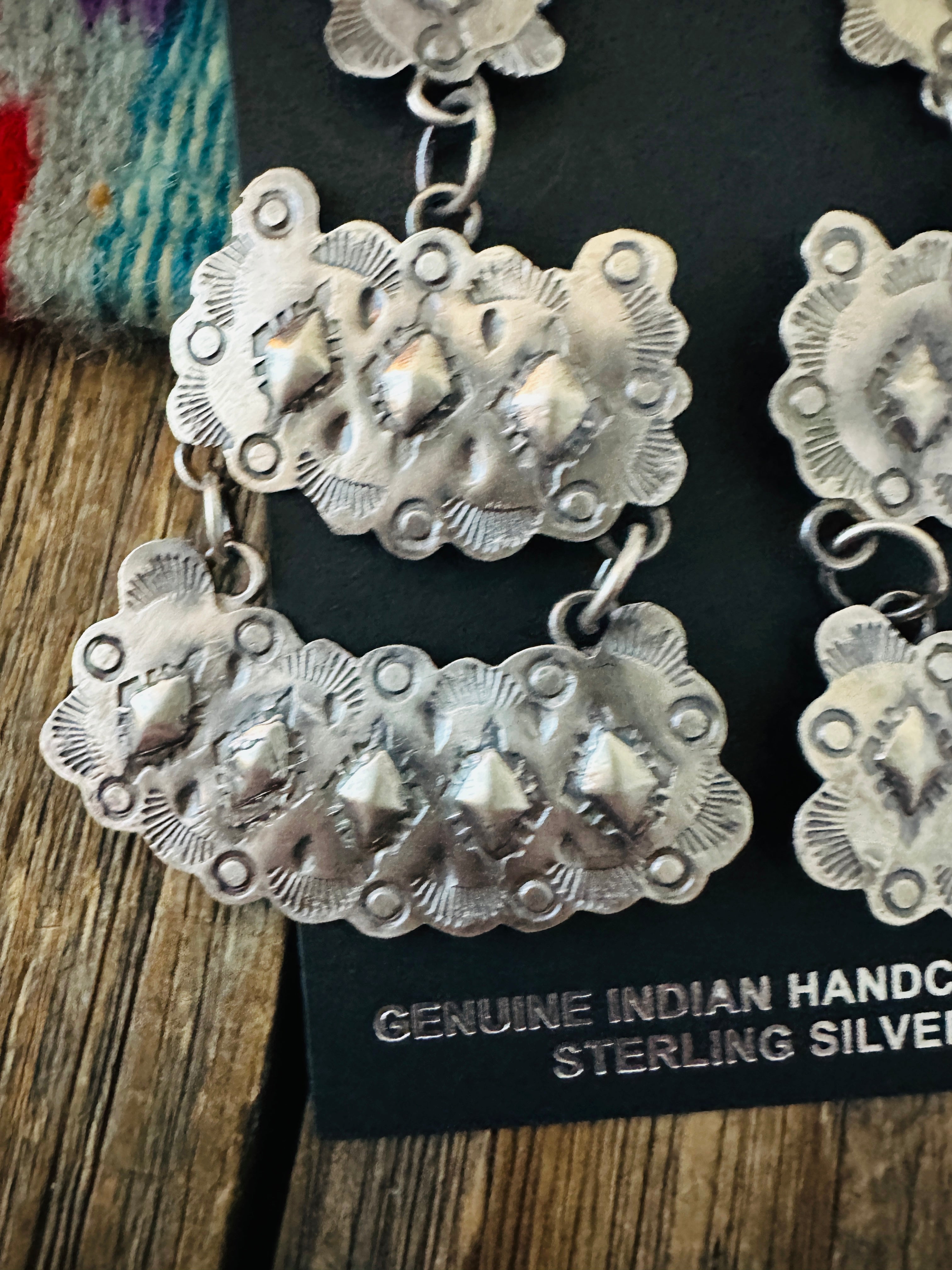 Handcrafted Sterling Silver Concho Dangle Earrings