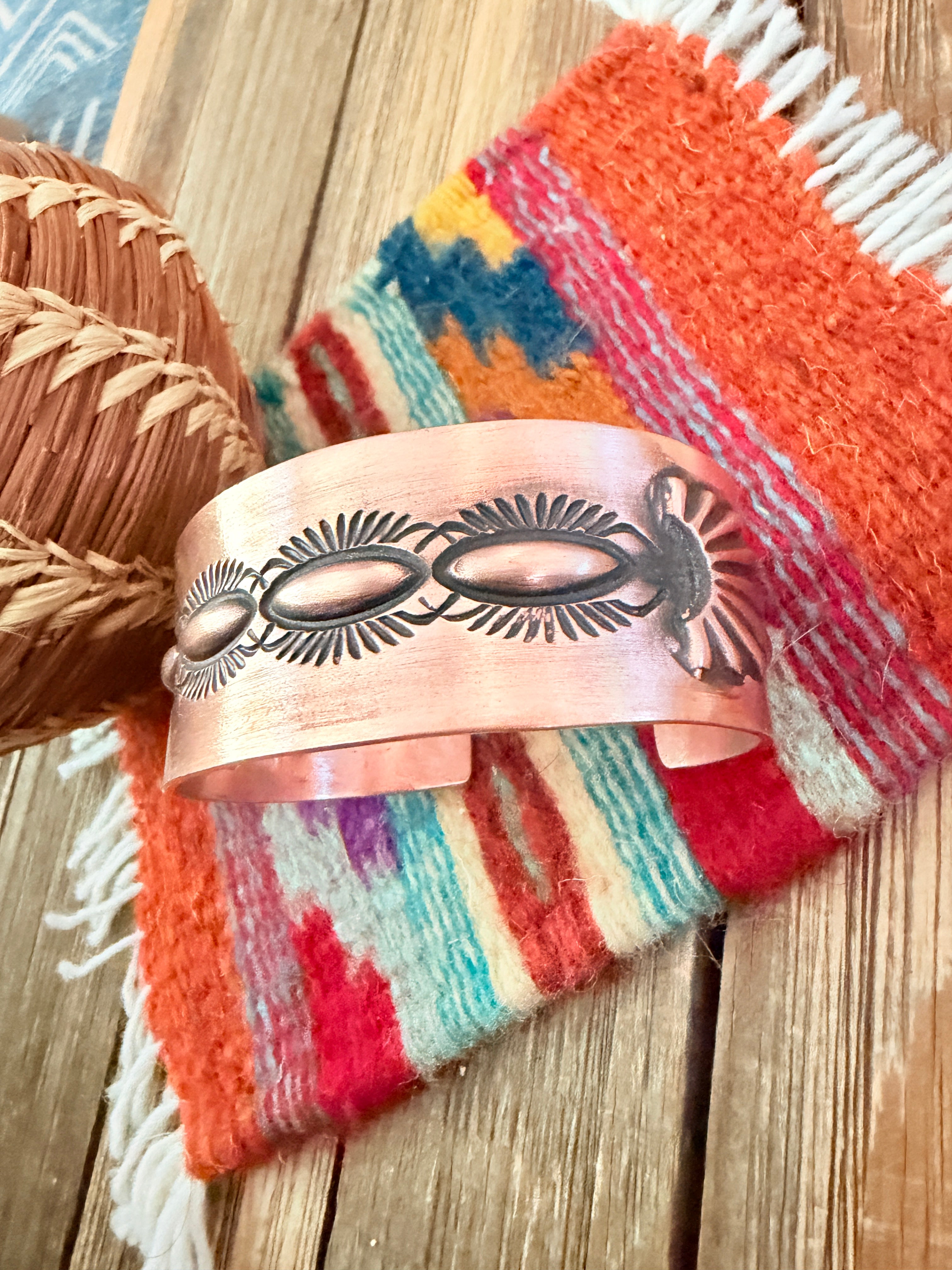 Handcrafted Copper Cuff Bracelet by Elvira Bill