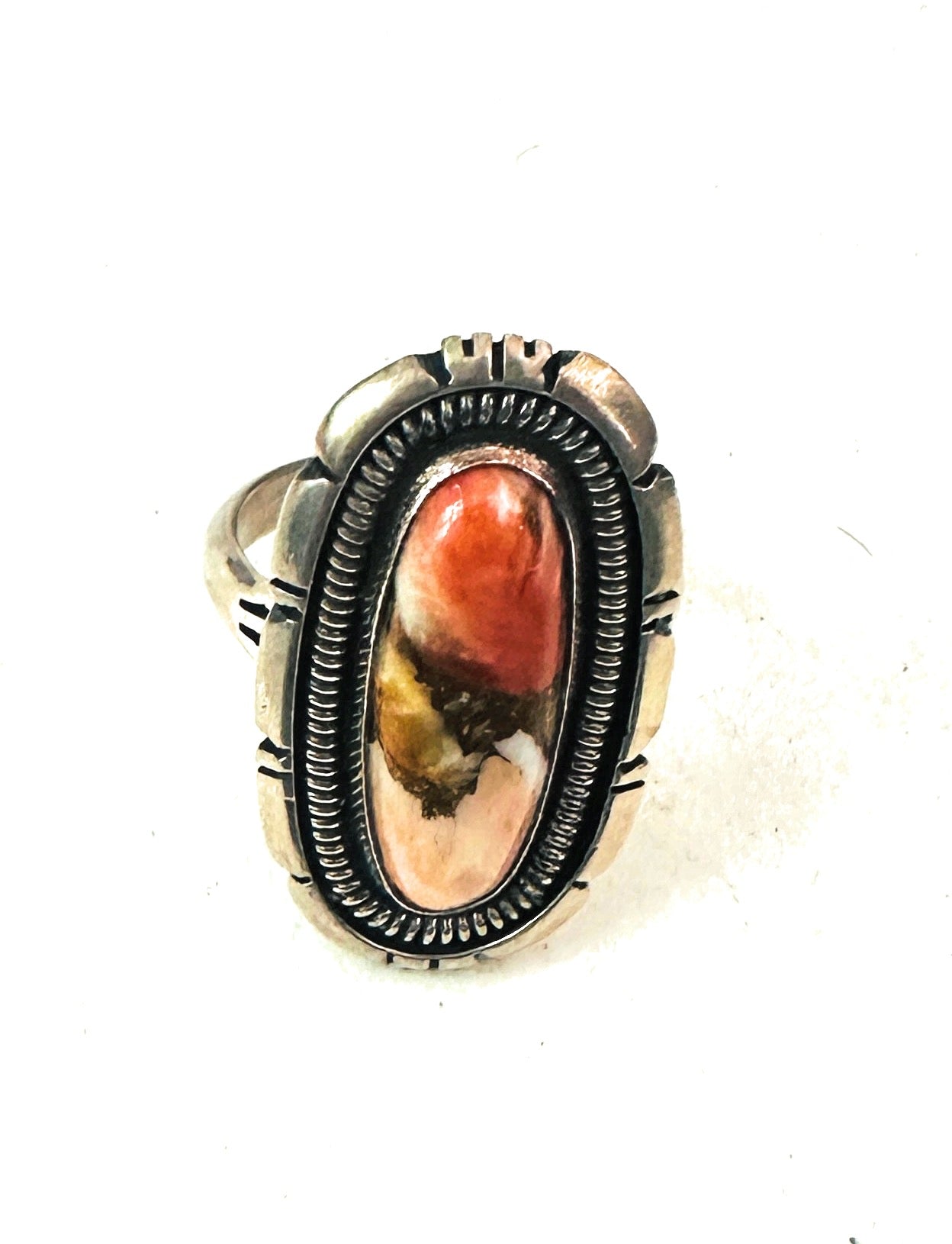 Navajo Sterling Silver & Multi Stone Spice Ring Size 8.75