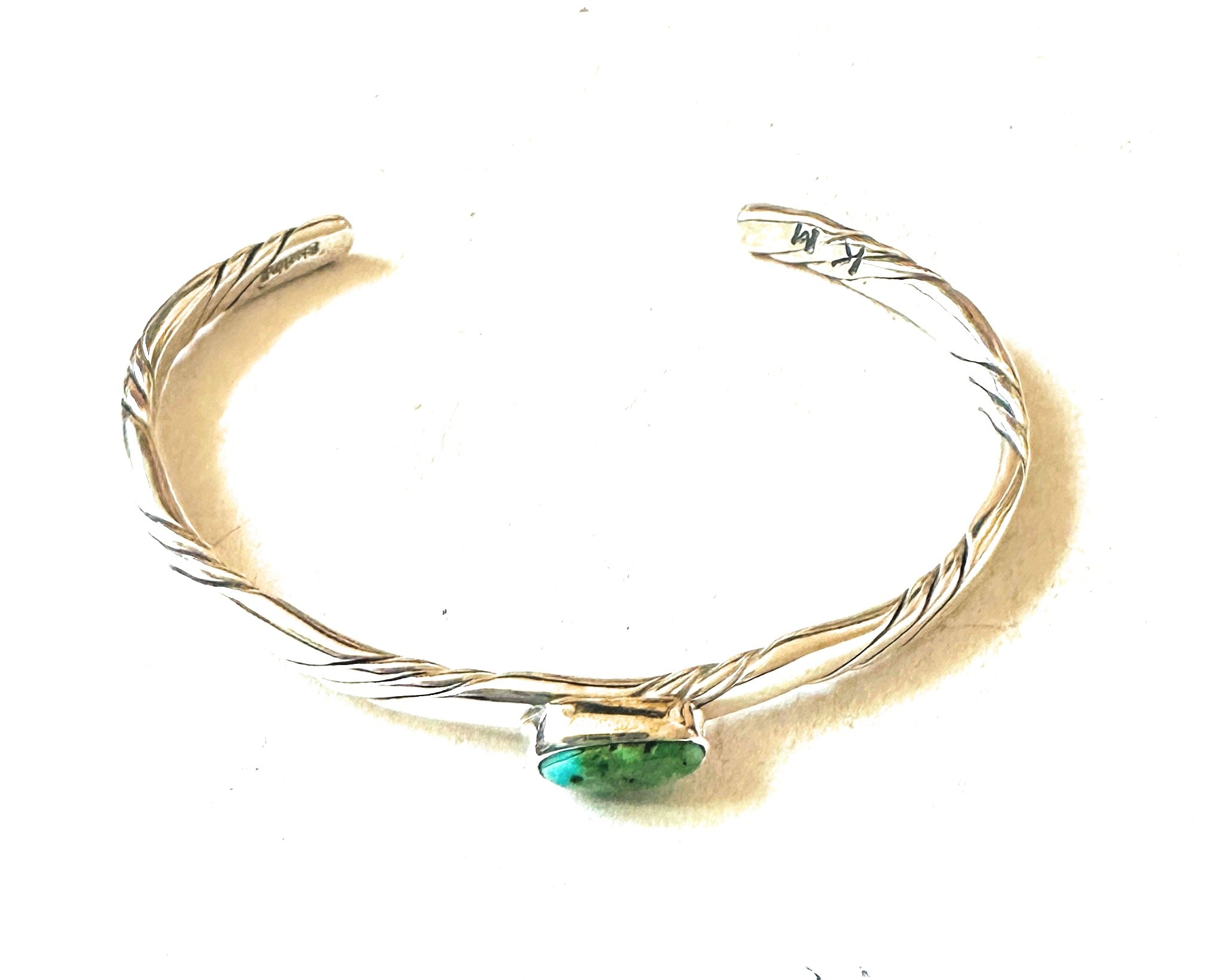 Navajo Sonoran Gold Turquoise & Sterling Silver Cuff Bracelet