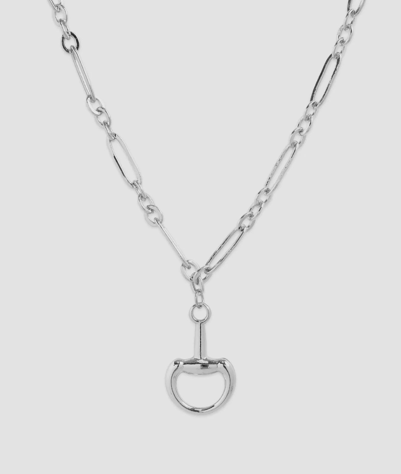 “The Golden Collection” Handmade Silver Plated Chain HORSE BIT Necklace