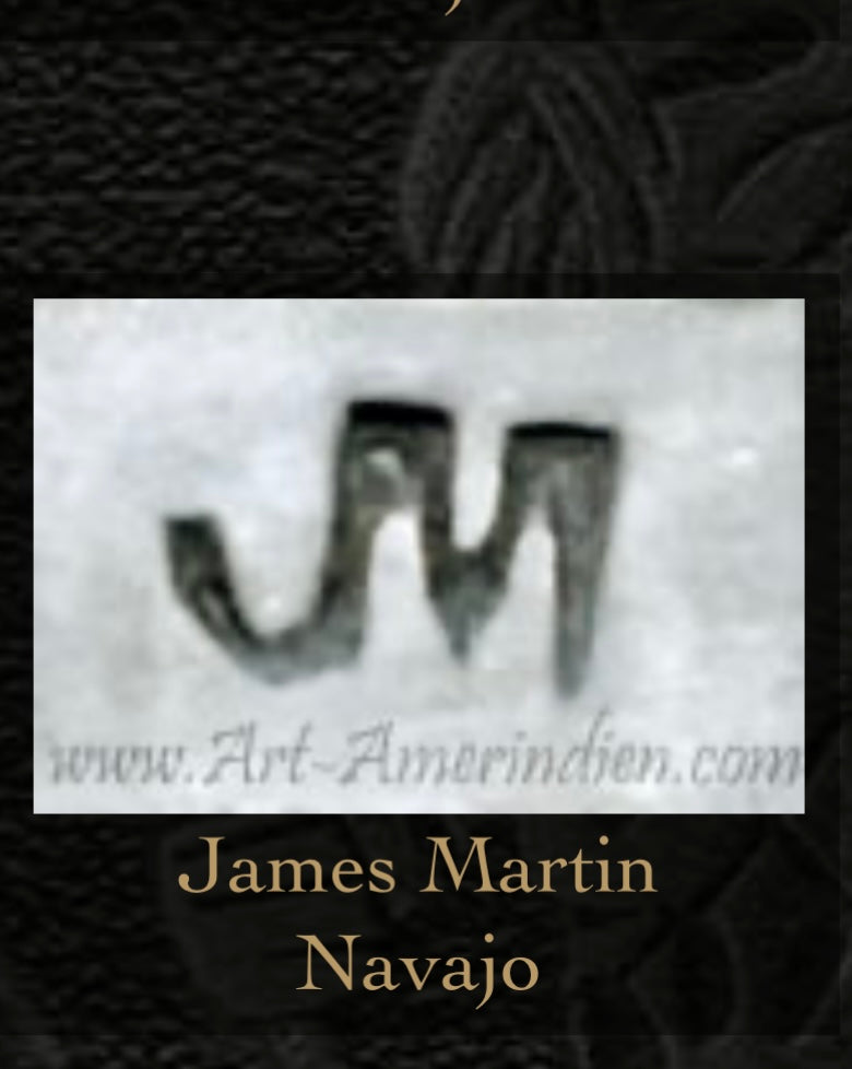 Vintage Sterling Silver and Kingman Turquoise Row Cuff by James Martin