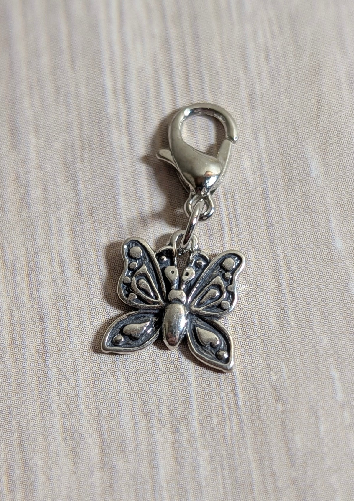 Handcrafted Small Butterfly Charm Sterling Silver Variant 1