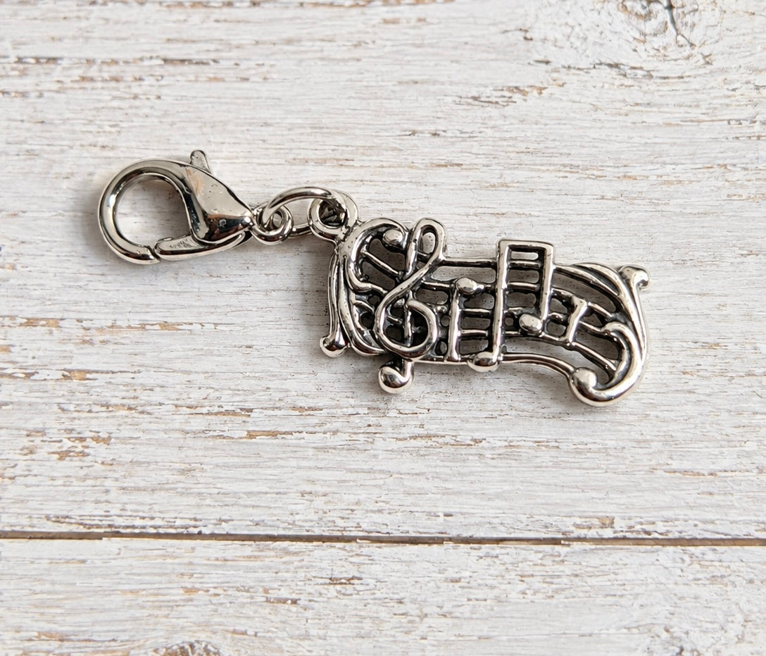 Handcrafted Musical Notes Charm Sterling Silver